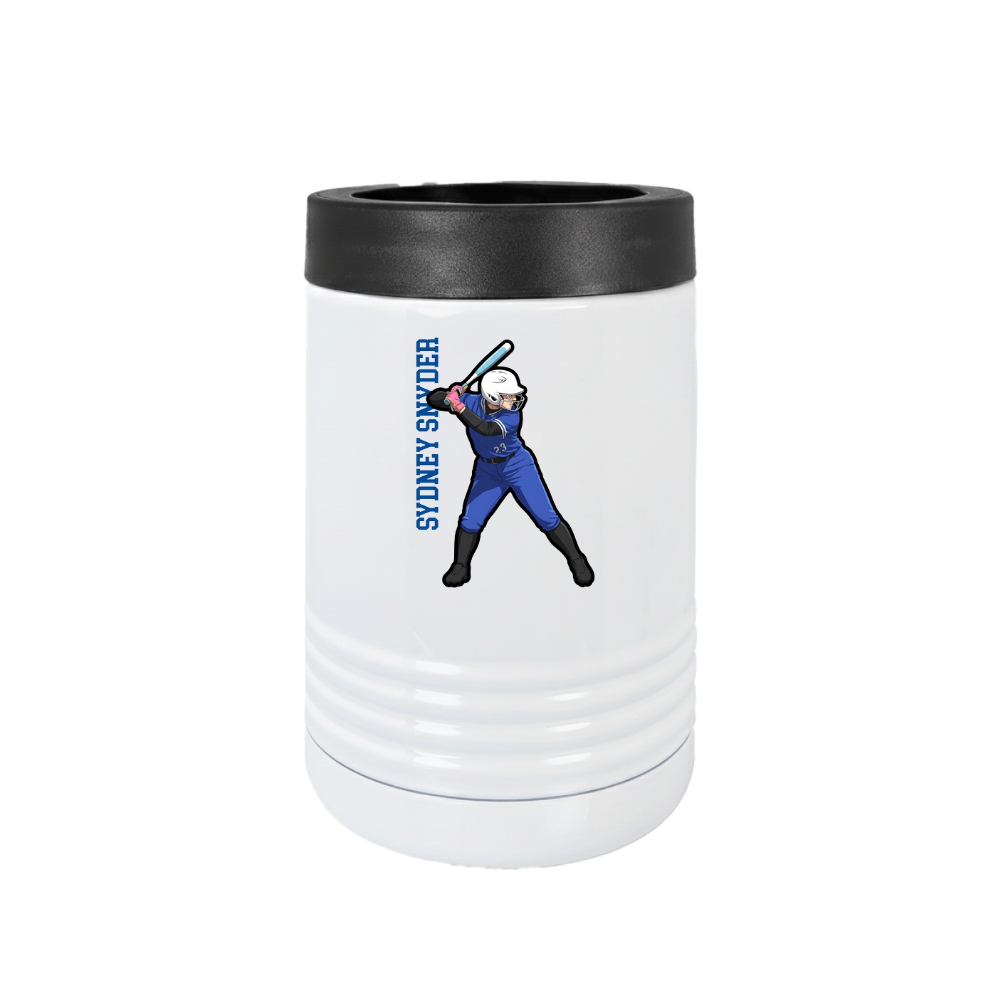Beverage Holder — Name Vertical in White