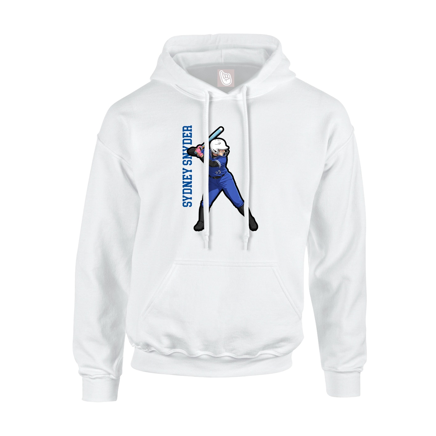 Youth Hoodie — Name Vertical in White