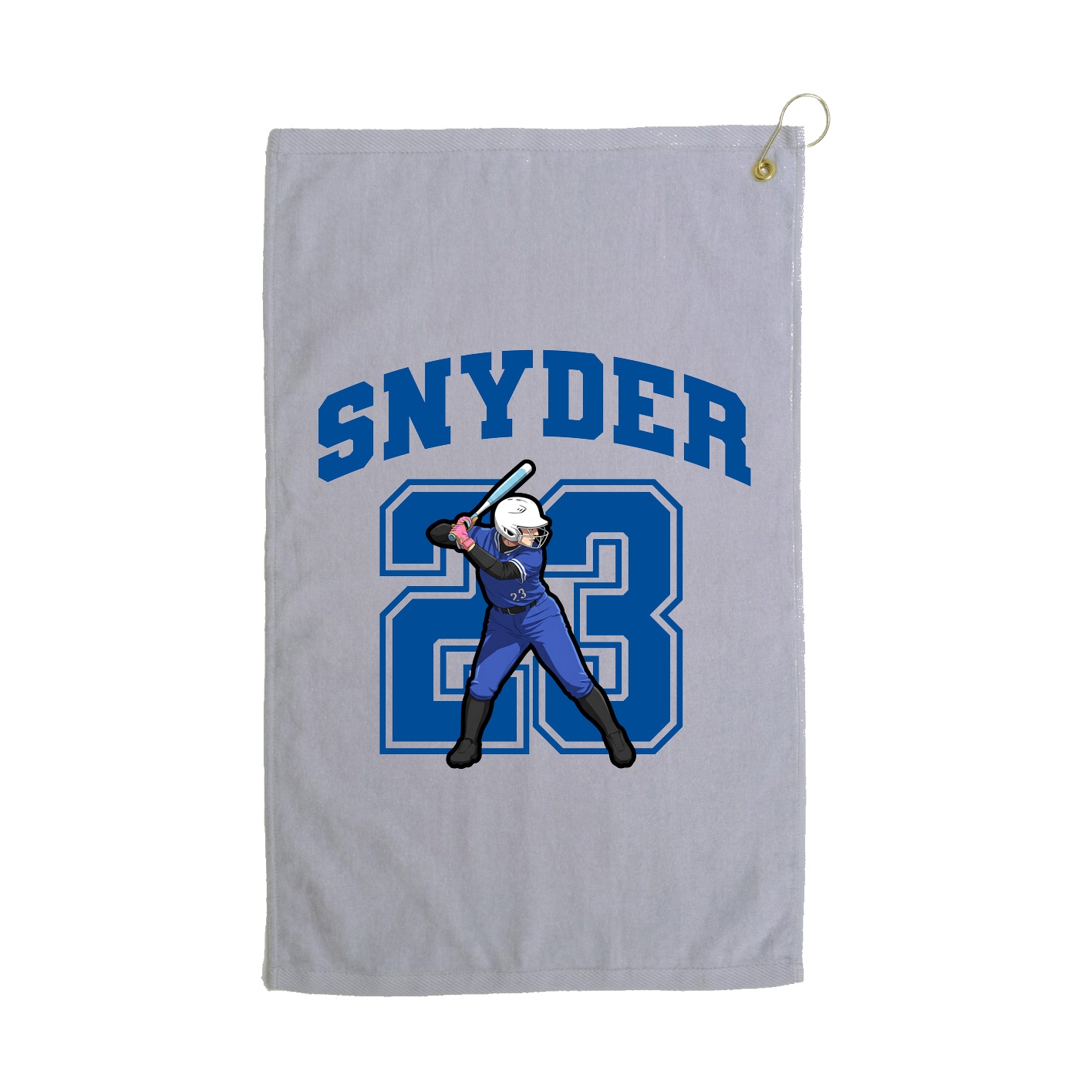 Golf Towel — Number in Grey