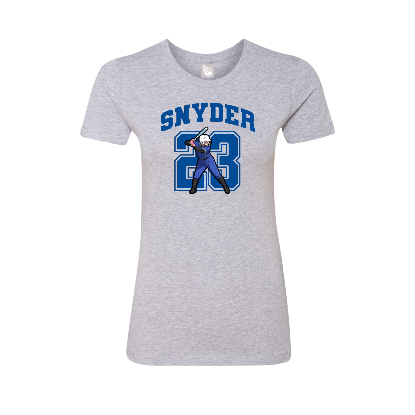 Fitted Women's Tee — Number in Grey