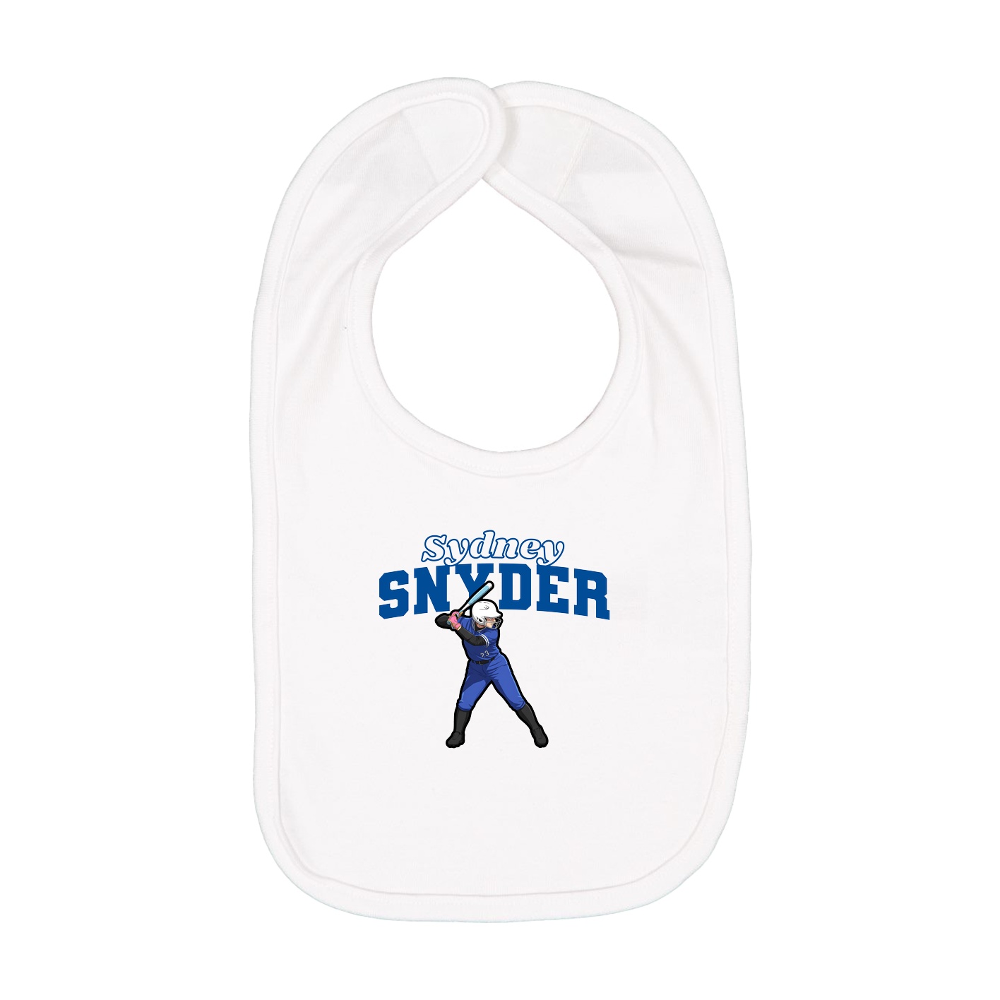 Infant Bib — Name Arch in White