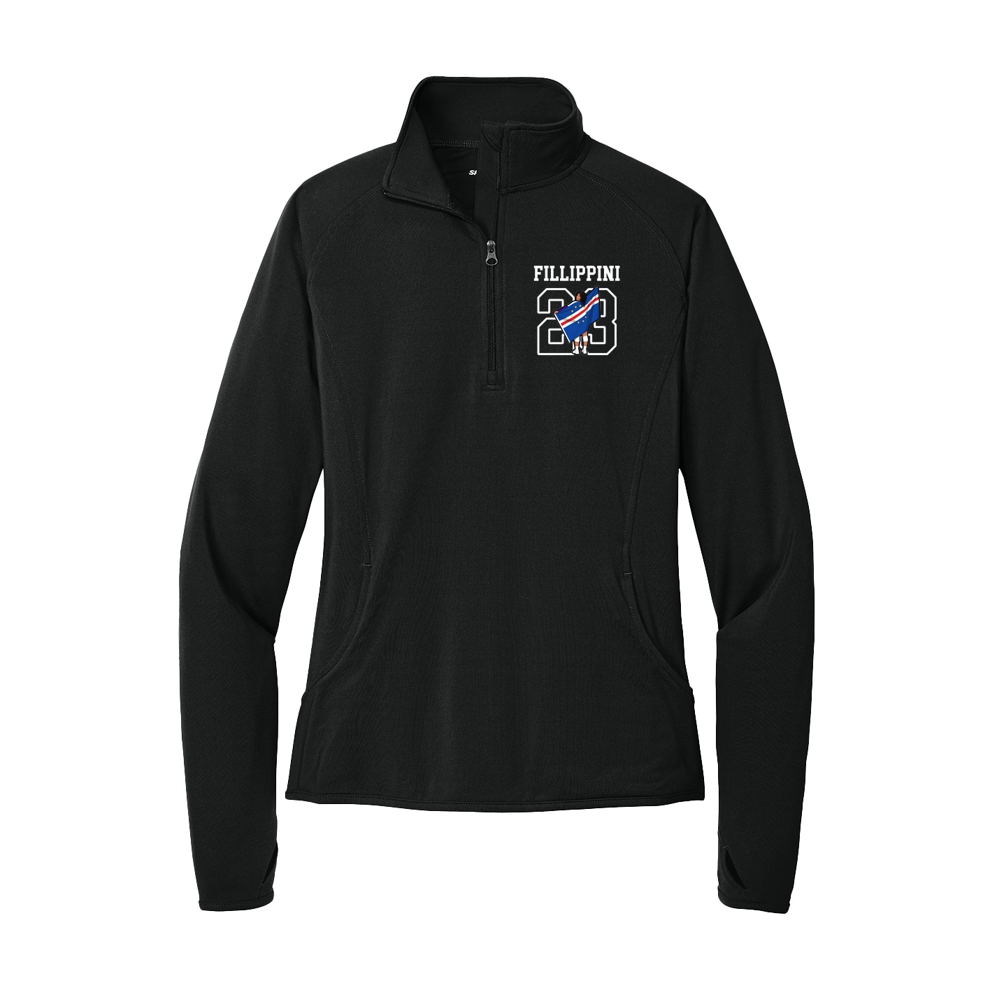 Women's Q-Zip Pullover — Shirsey in Black
