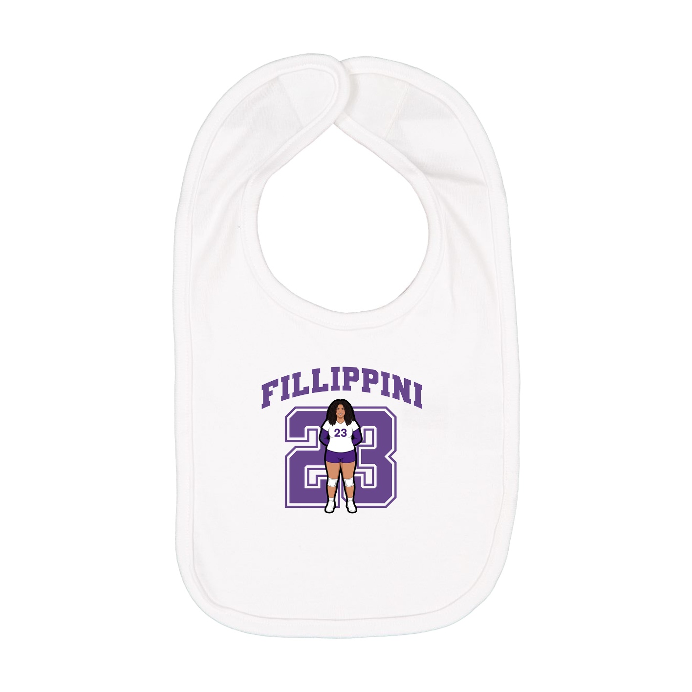 Infant Bib — Number in White
