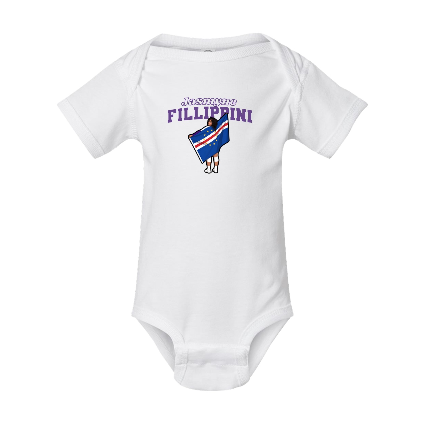 Baby Onesie — Name Arch in White