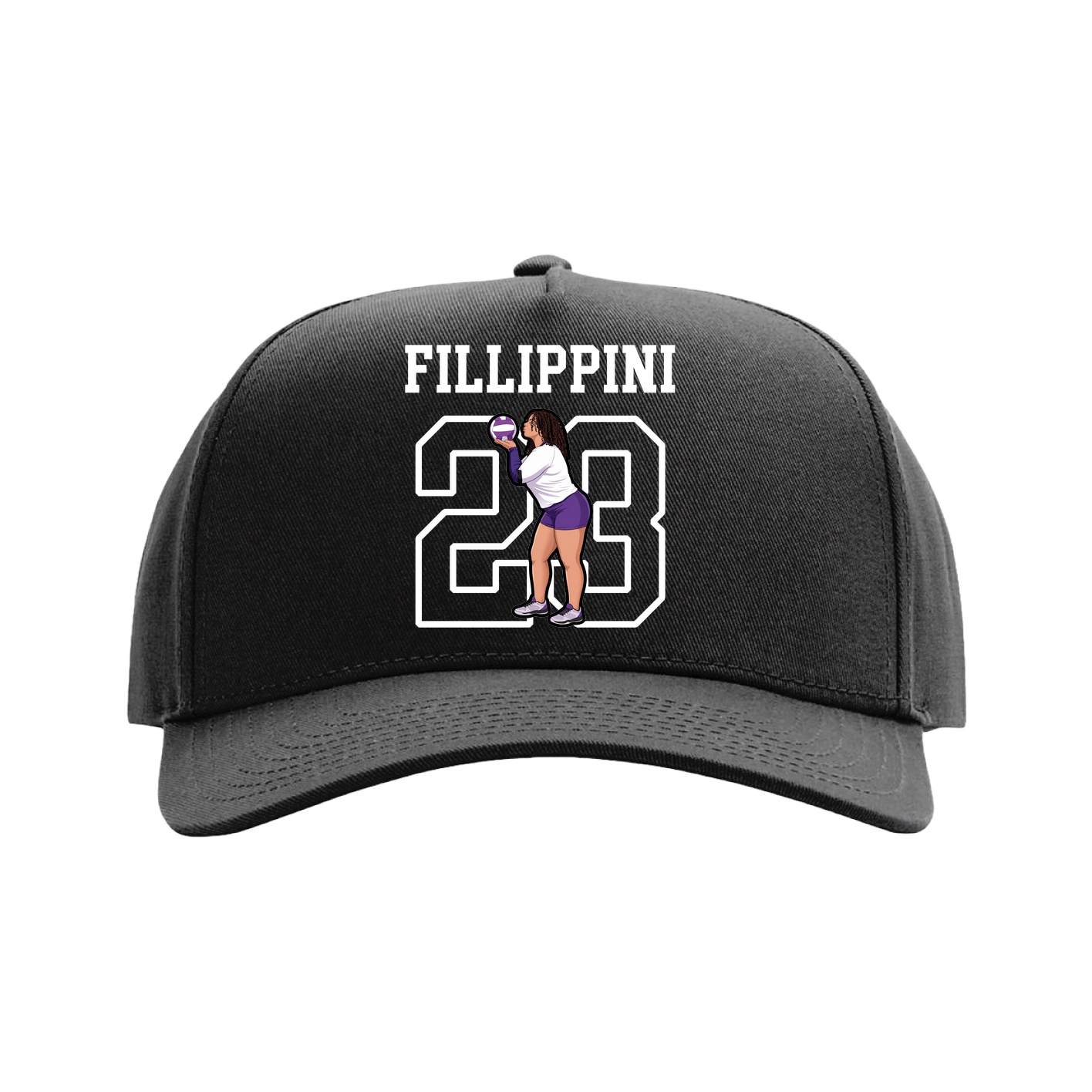 Full Fabric Five-Panel Champ Cap — Shirsey in Black