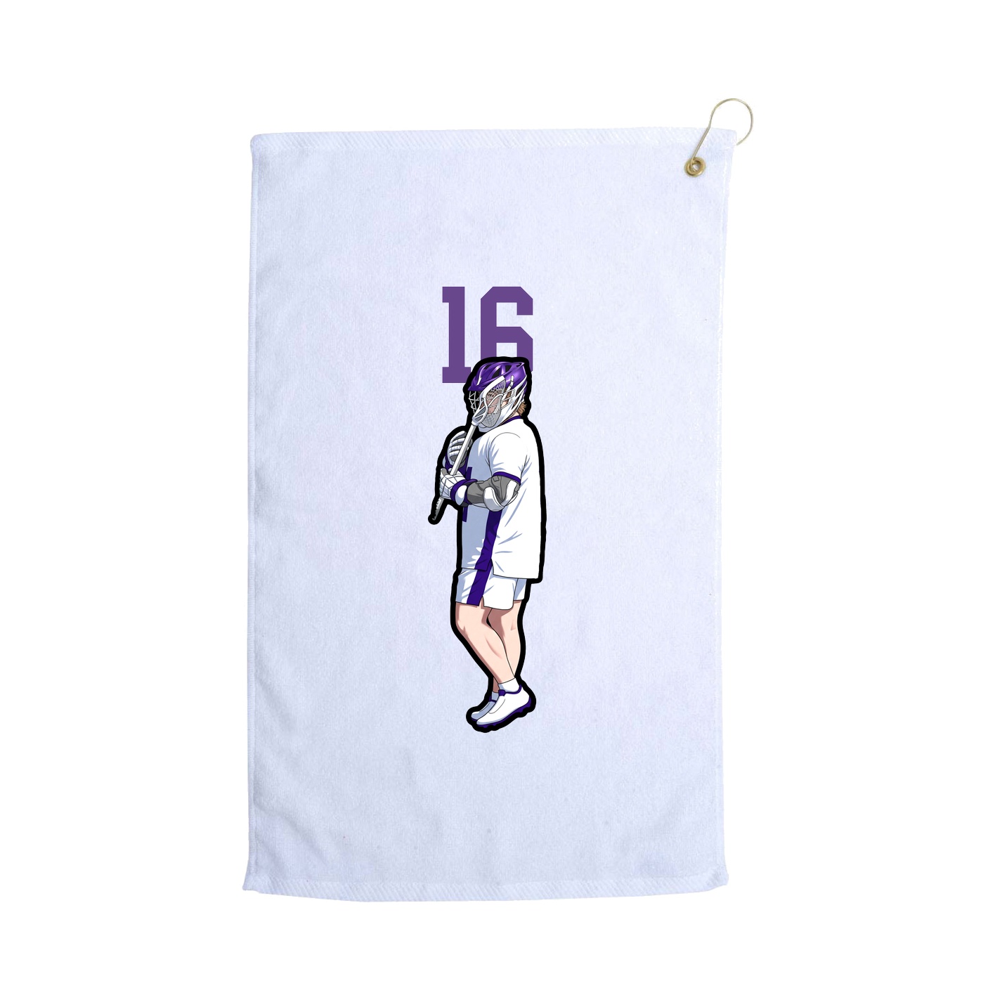 Golf Towel — Number Top in White