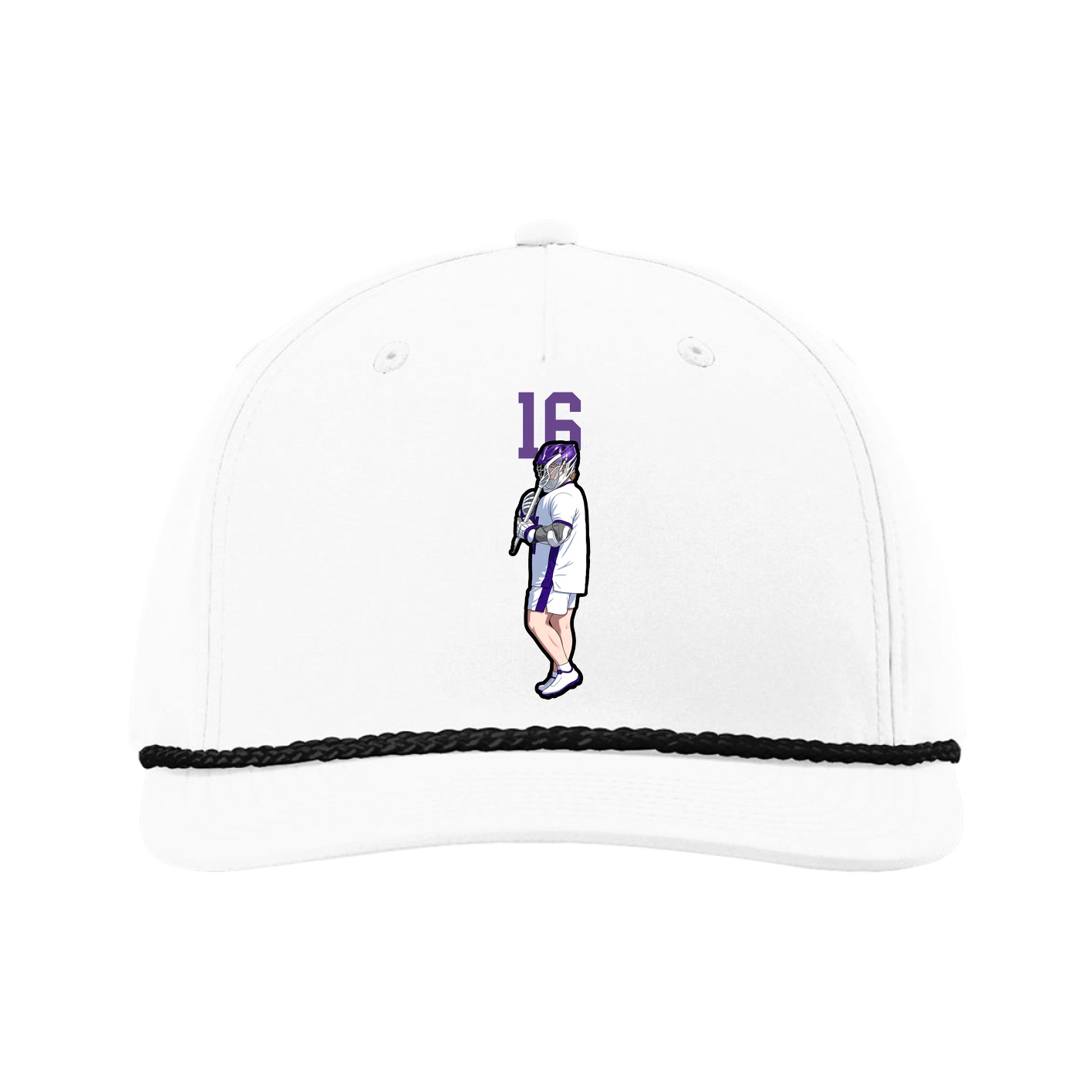 Five-Panel Classic Rope Cap — Number Top in White