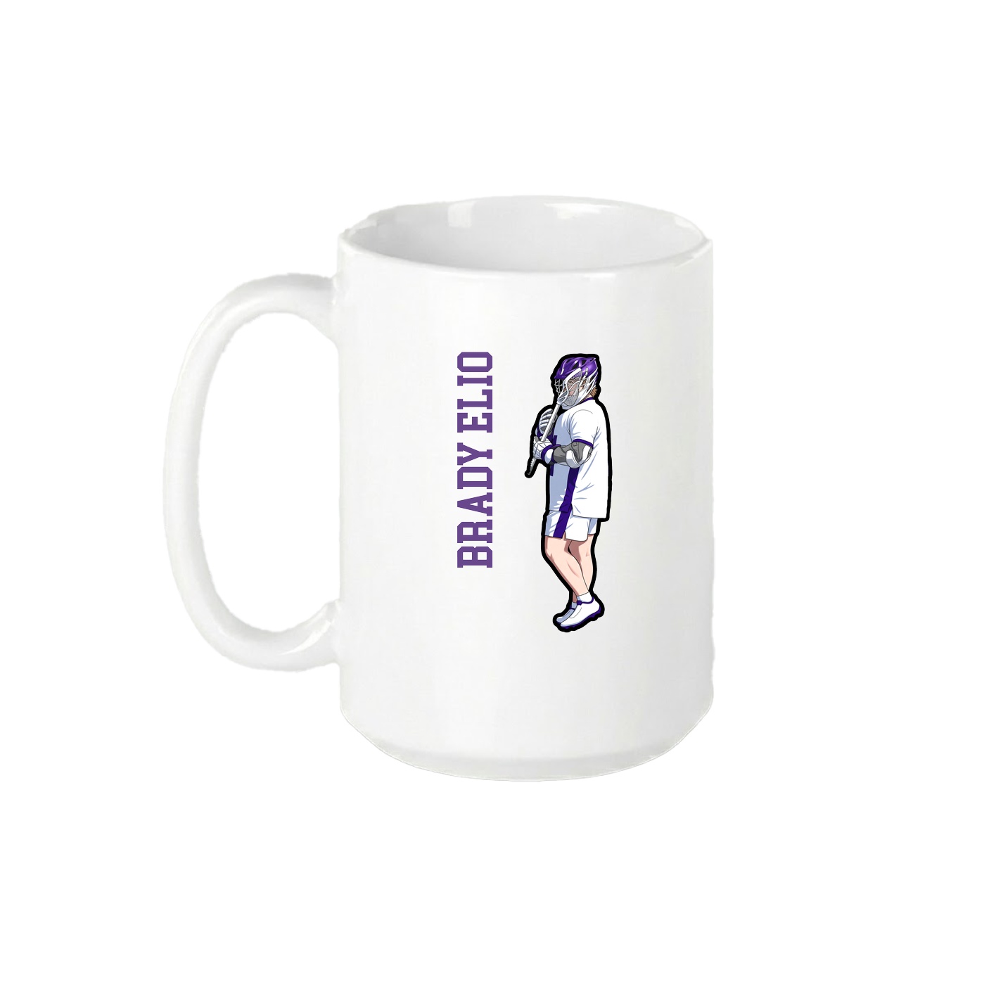 15oz Coffee Mug — Name Vertical in White