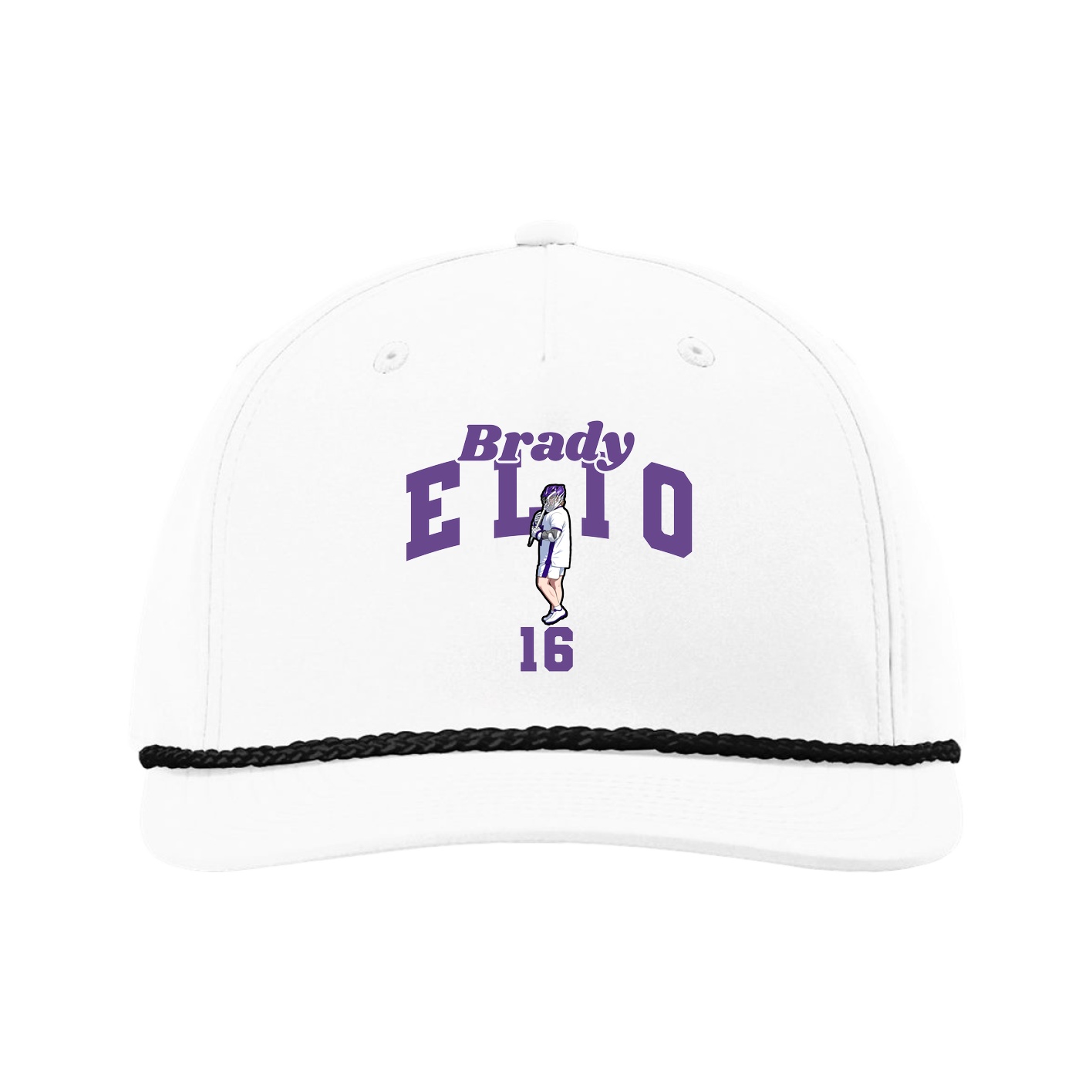 Five-Panel Classic Rope Cap — Signature Arch in White