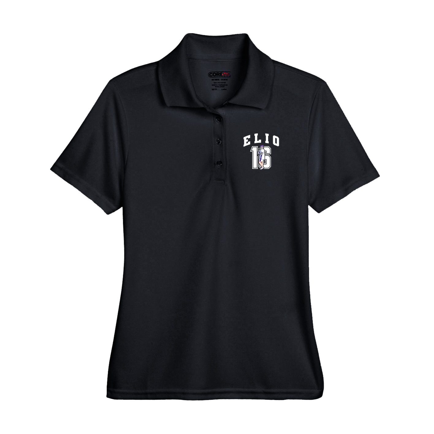 Performance Polo — Number in Black