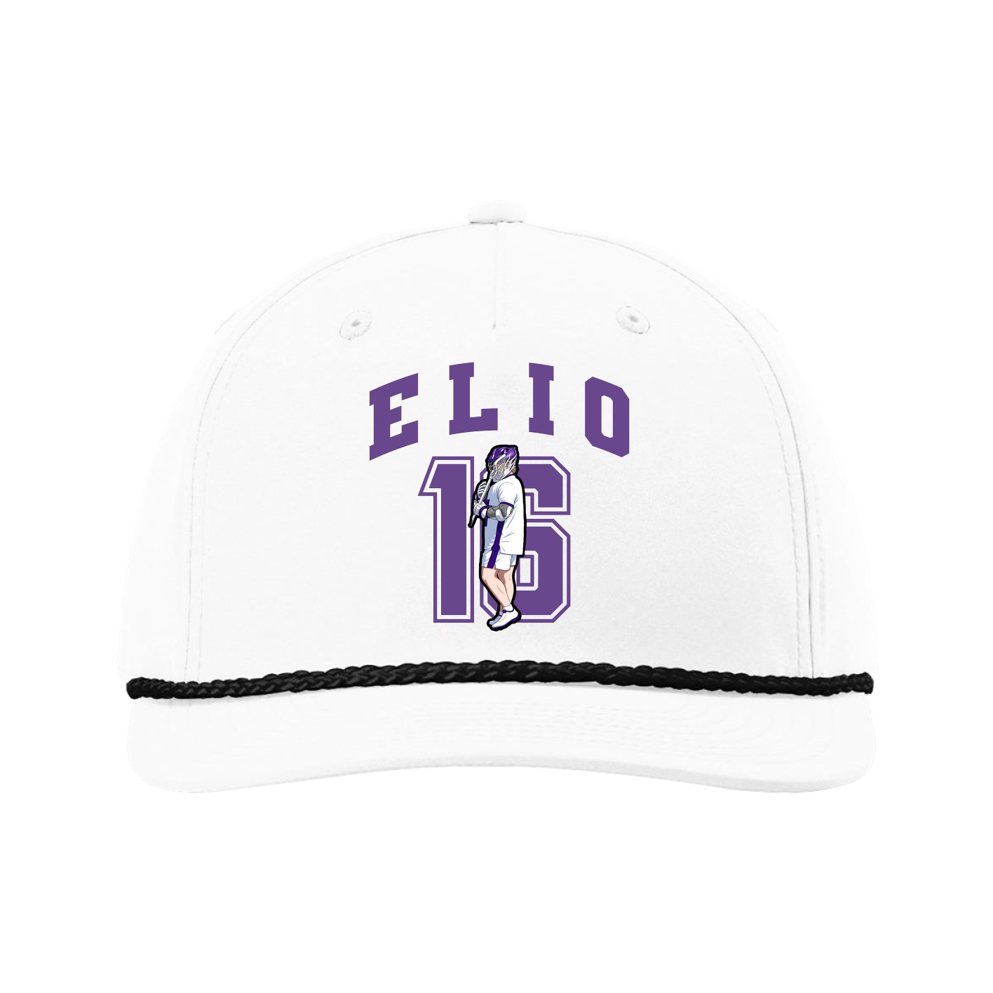 Five-Panel Classic Rope Cap — Number in White
