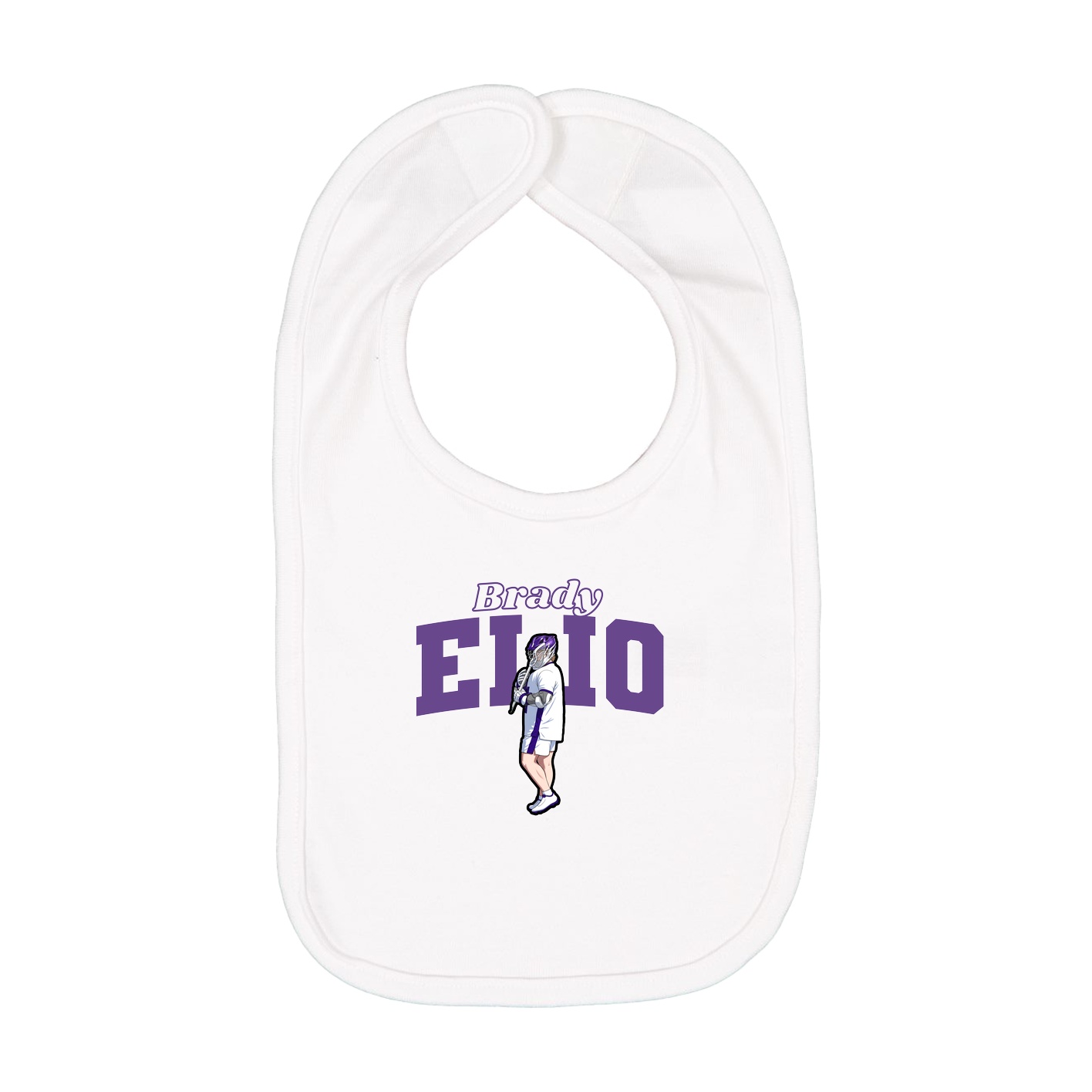 Infant Bib — Name Arch in White