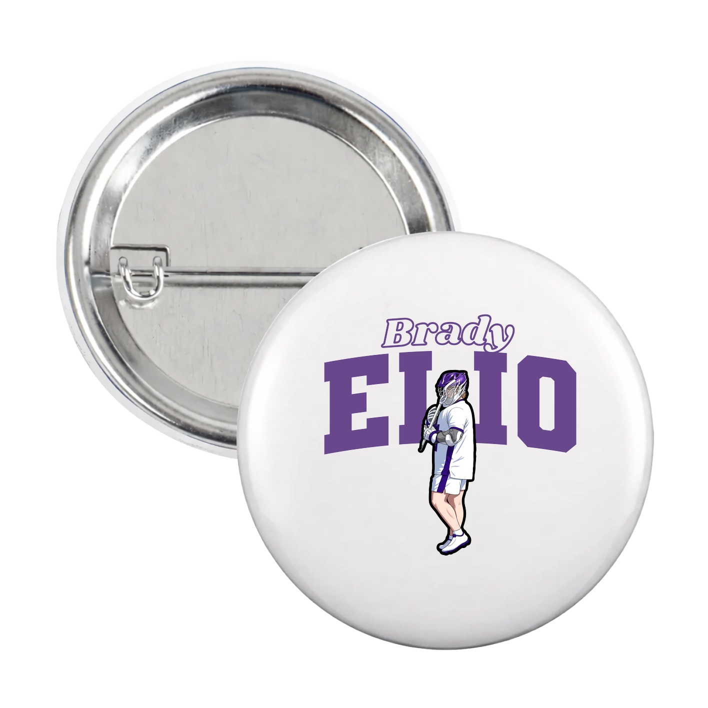 Game Day Button — Name Arch in White