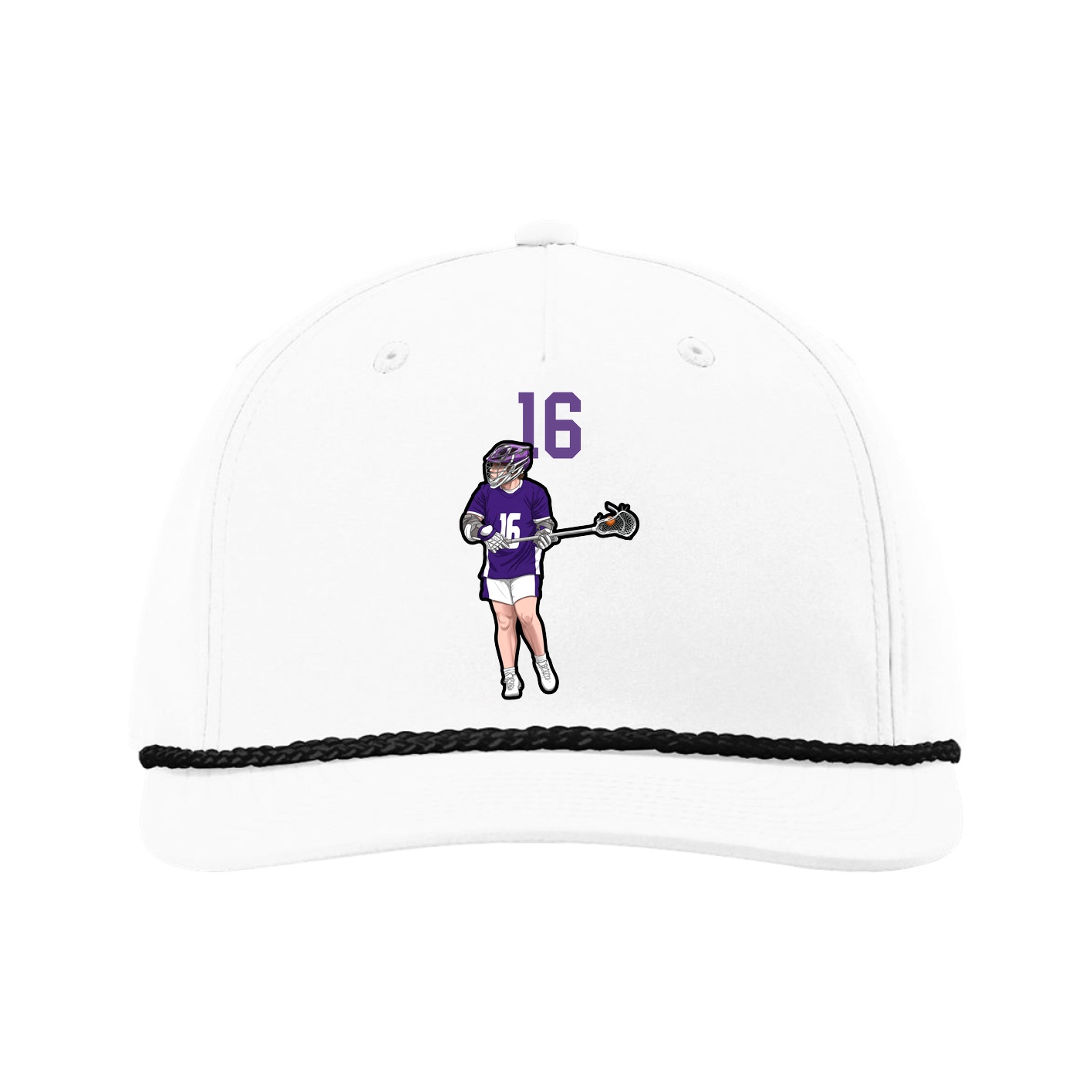 Five-Panel Classic Rope Cap — Number Top in White