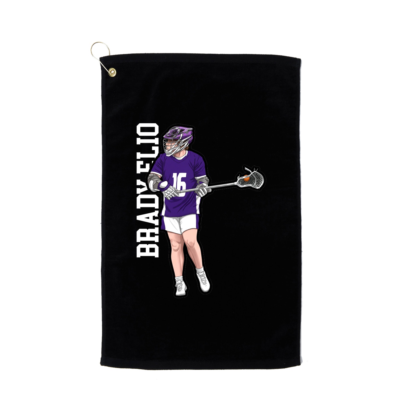 Golf Towel — Name Vertical in Black