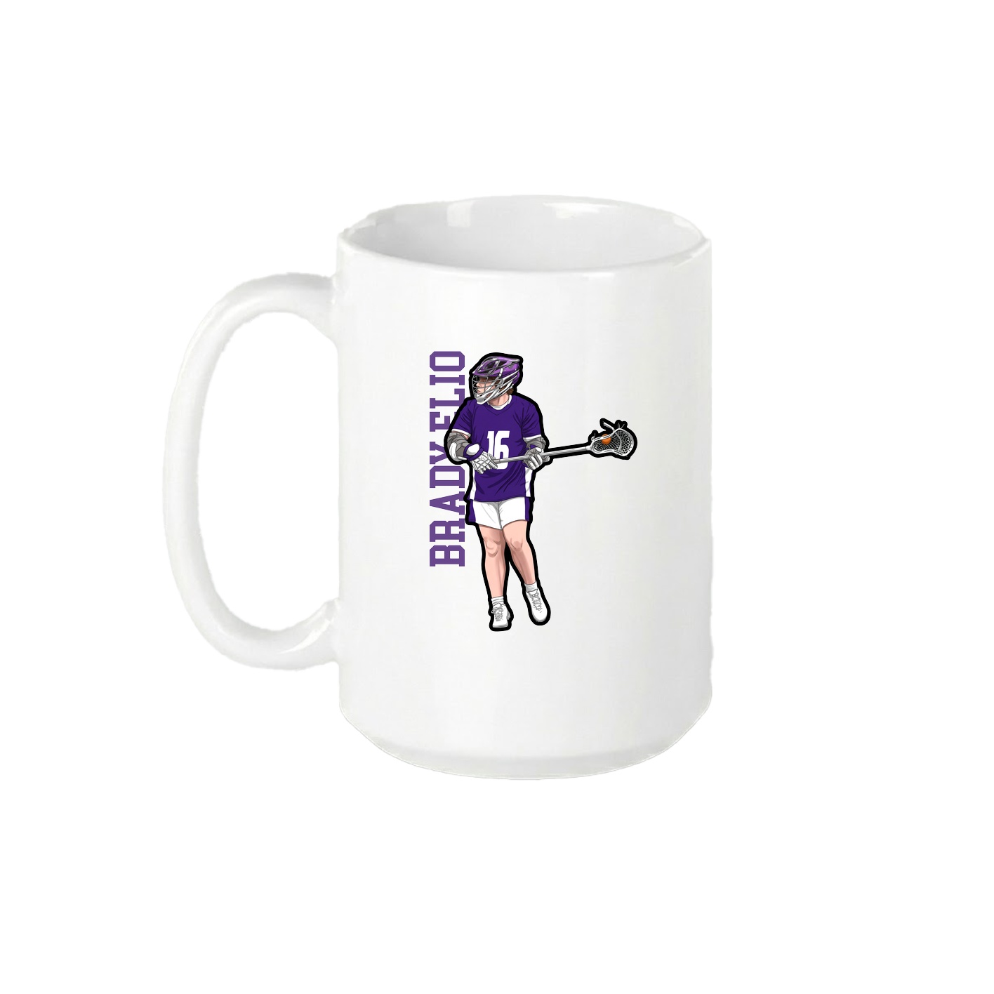 15oz Coffee Mug — Name Vertical in White