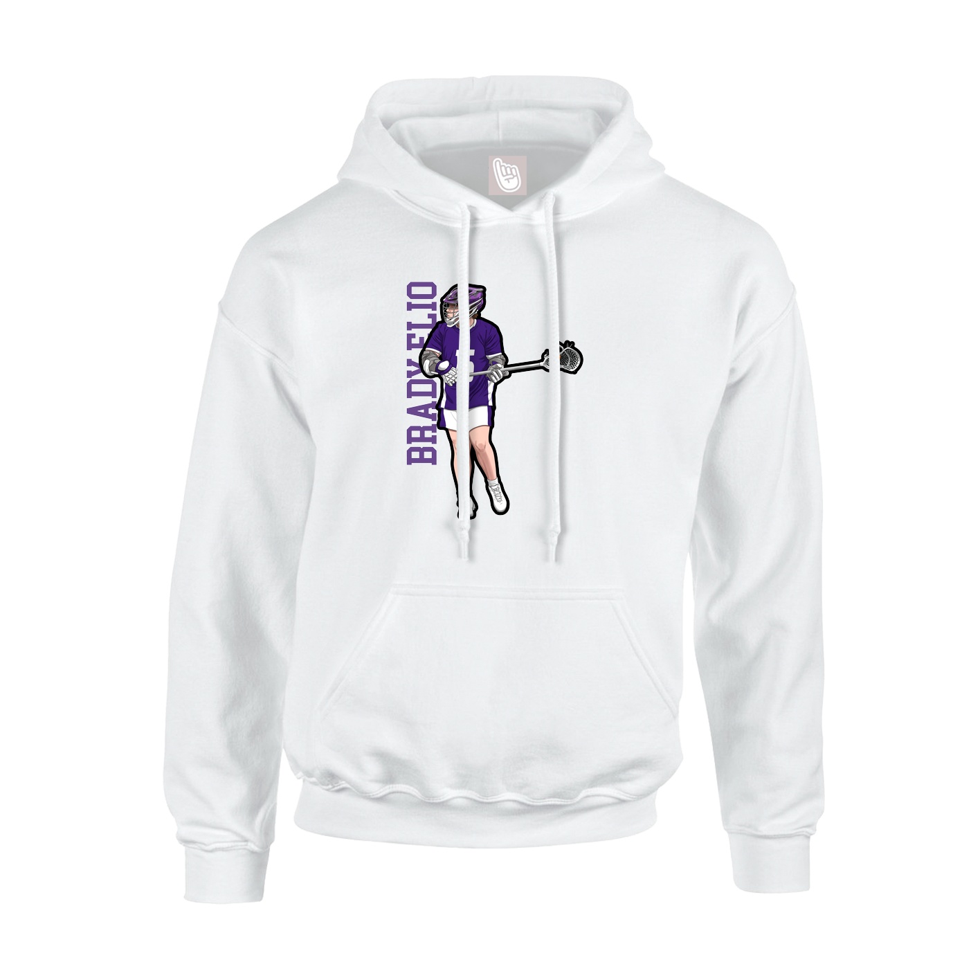 Youth Hoodie — Name Vertical in White