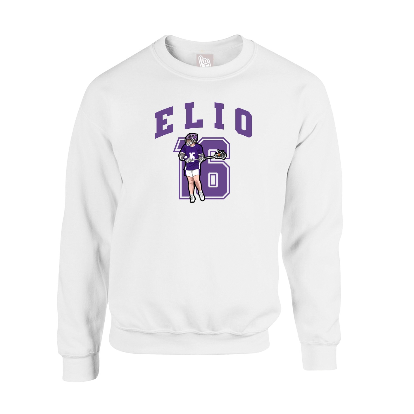 Fleece Crew — Number in White