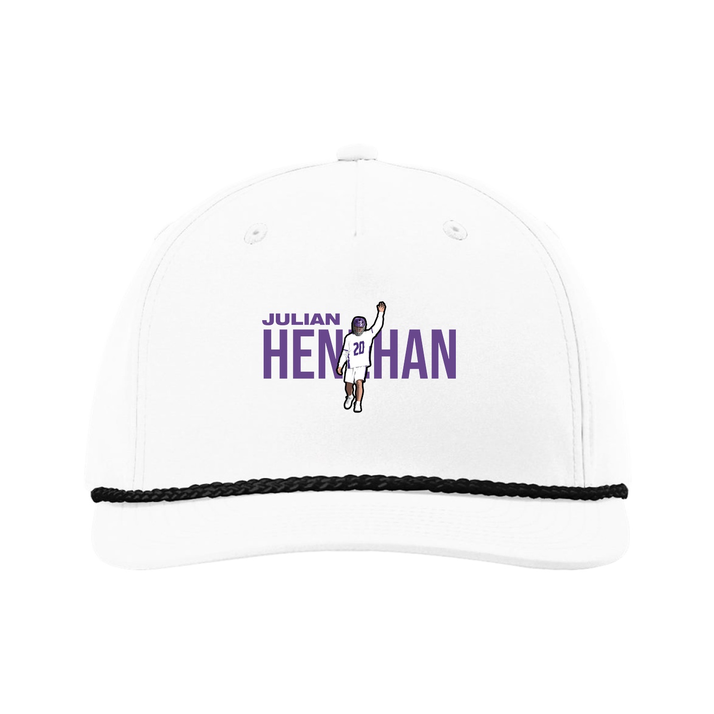 Five-Panel Classic Rope Cap — Player Name in White