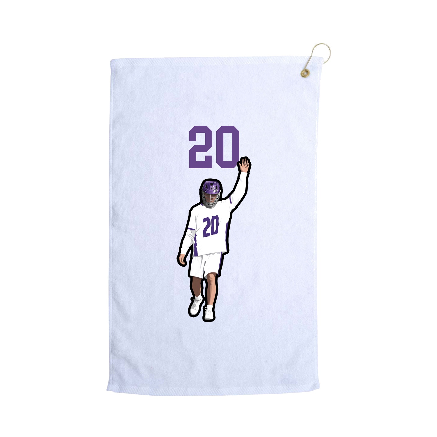 Golf Towel — Number Top in White