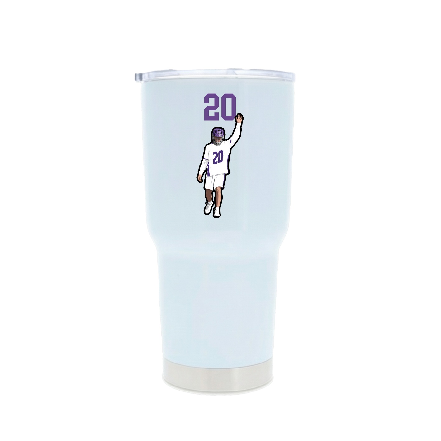 30oz Stainless Steel Tumbler — Number Top in White