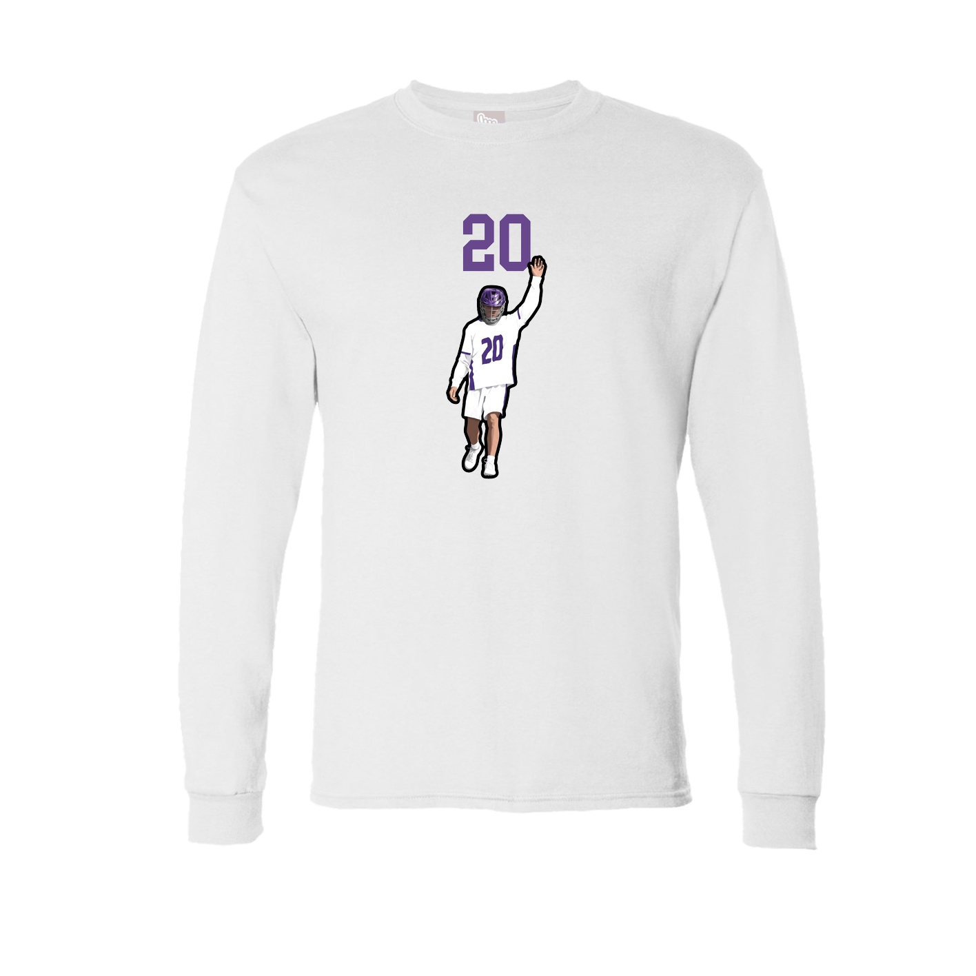 Long Sleeve Tee — Number Top in White