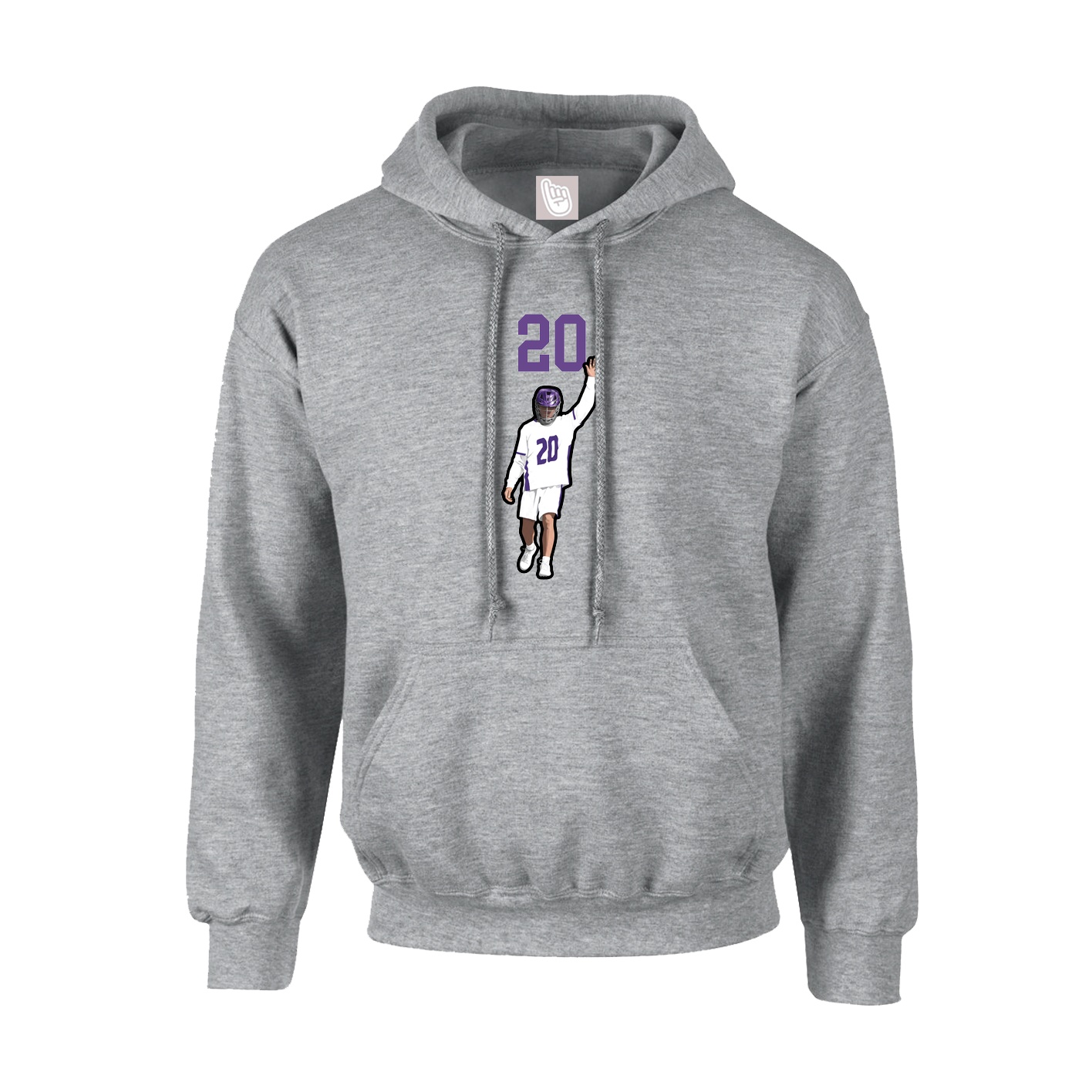Hoodie — Number Top in Grey