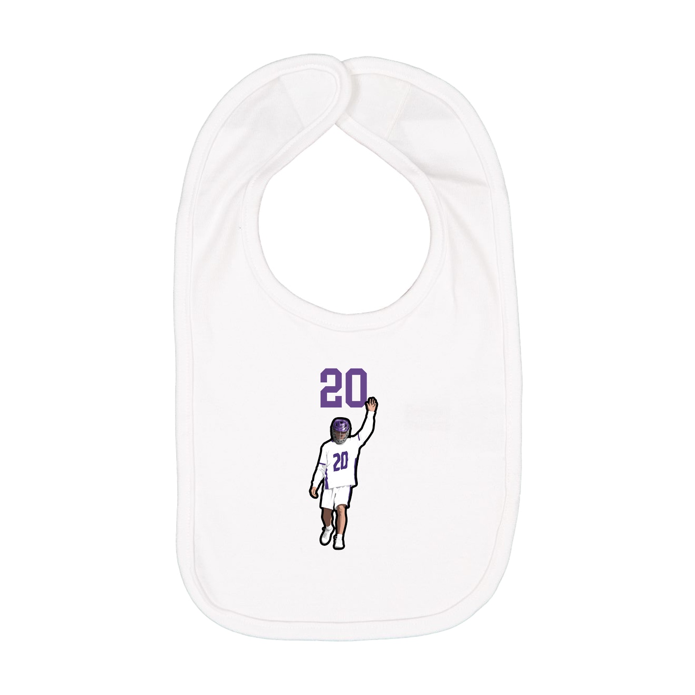 Infant Bib — Number Top in White