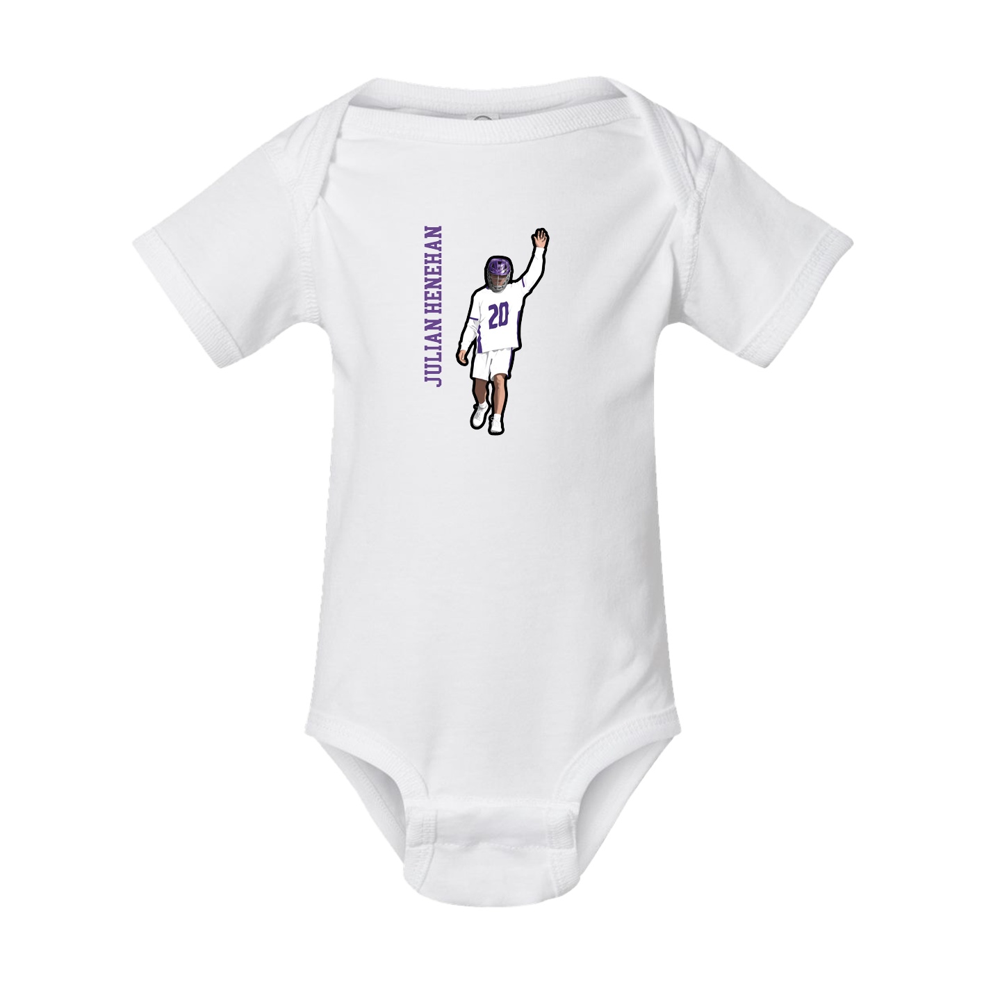 Baby Onesie — Name Vertical in White