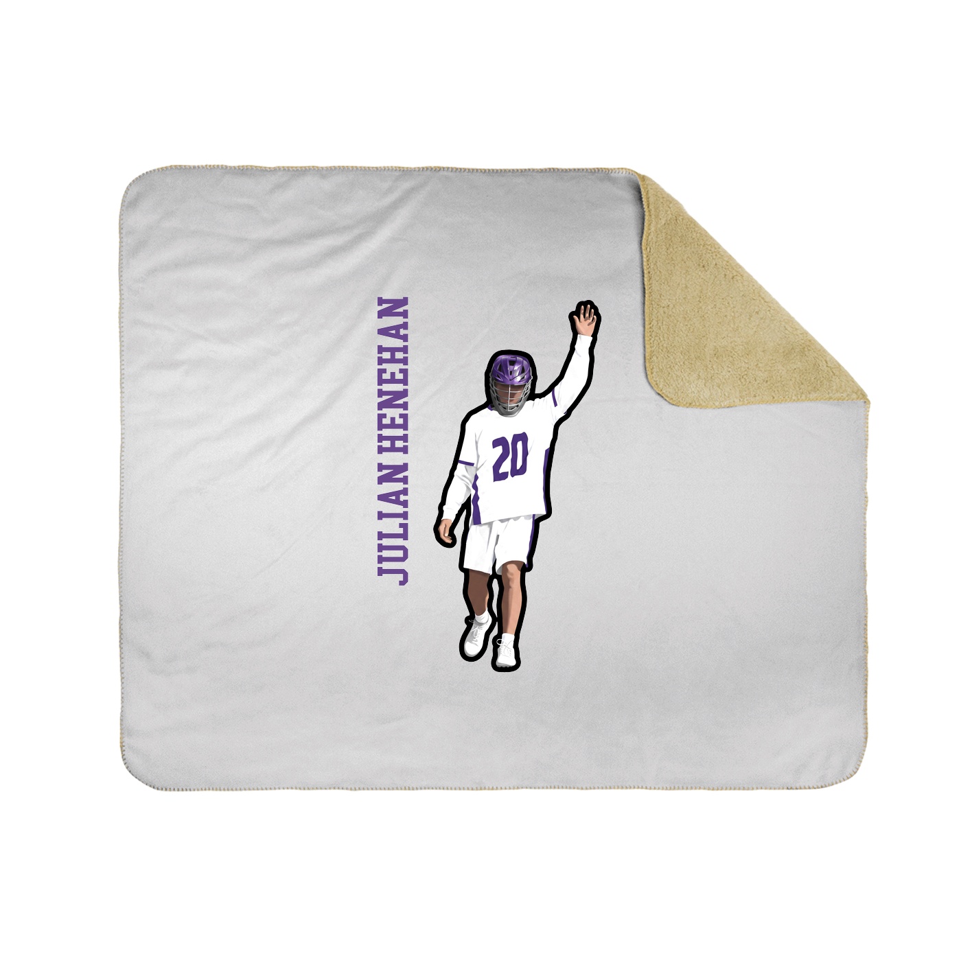 Throw Blanket — Name Vertical in White