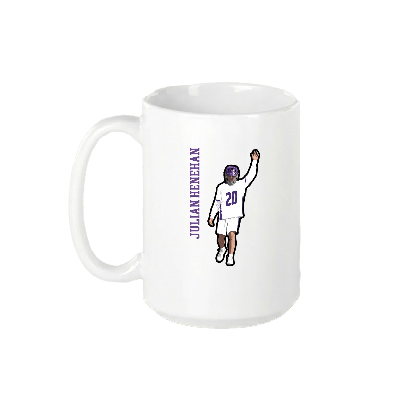 15oz Coffee Mug — Name Vertical in White