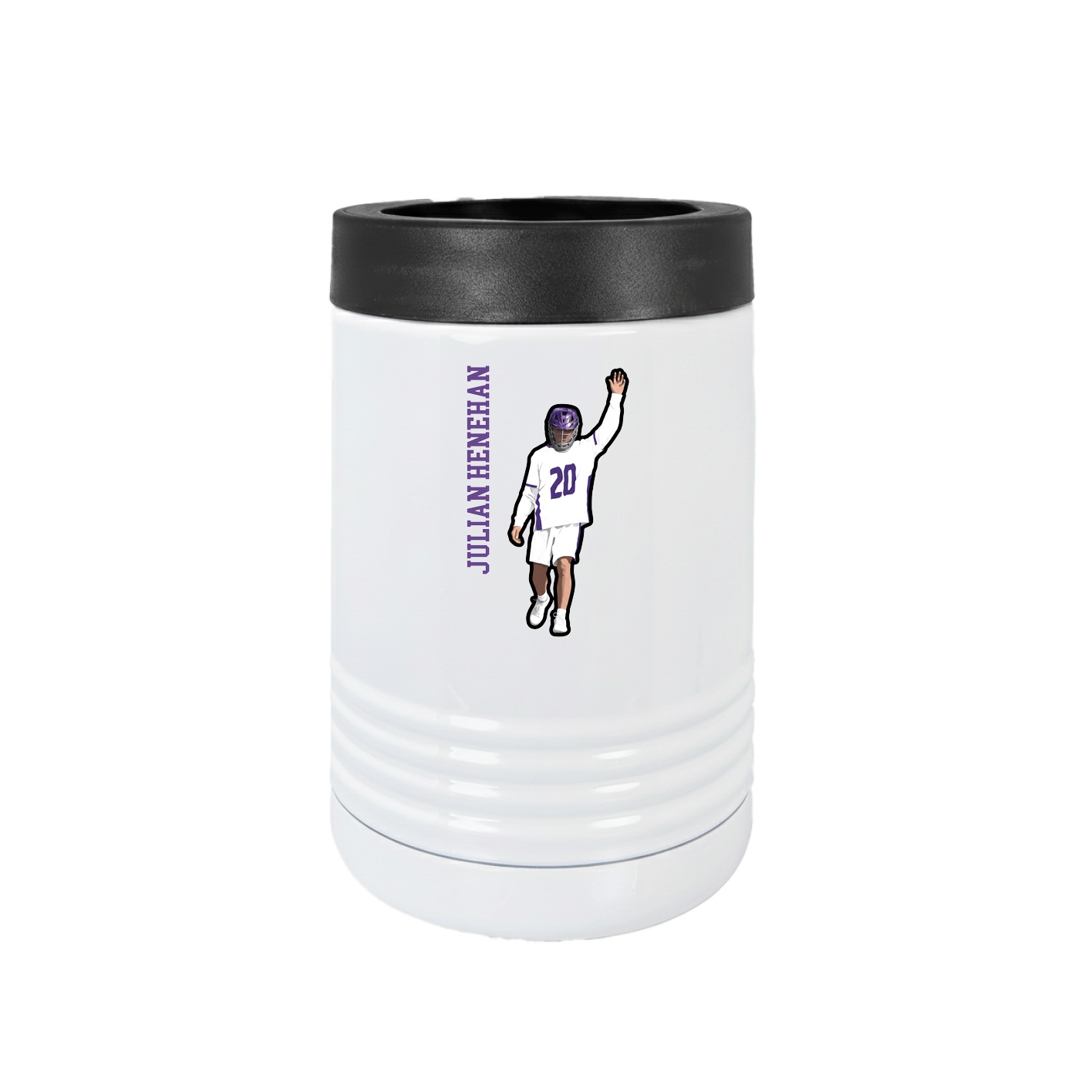 Beverage Holder — Name Vertical in White