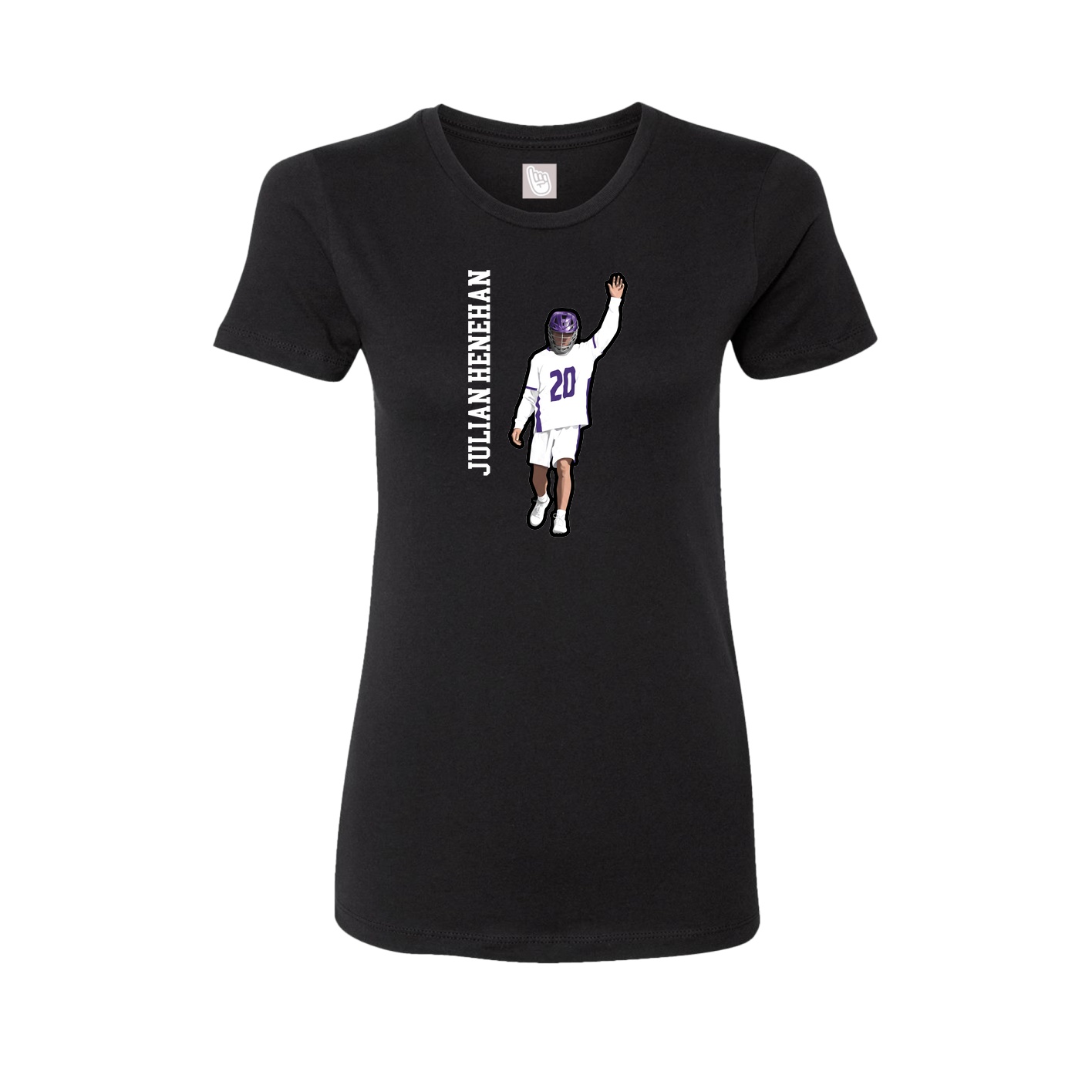Fitted Women's Tee — Name Vertical in Black