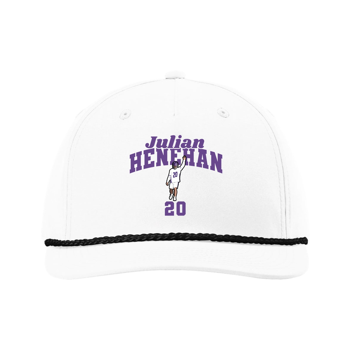 Five-Panel Classic Rope Cap — Signature Arch in White