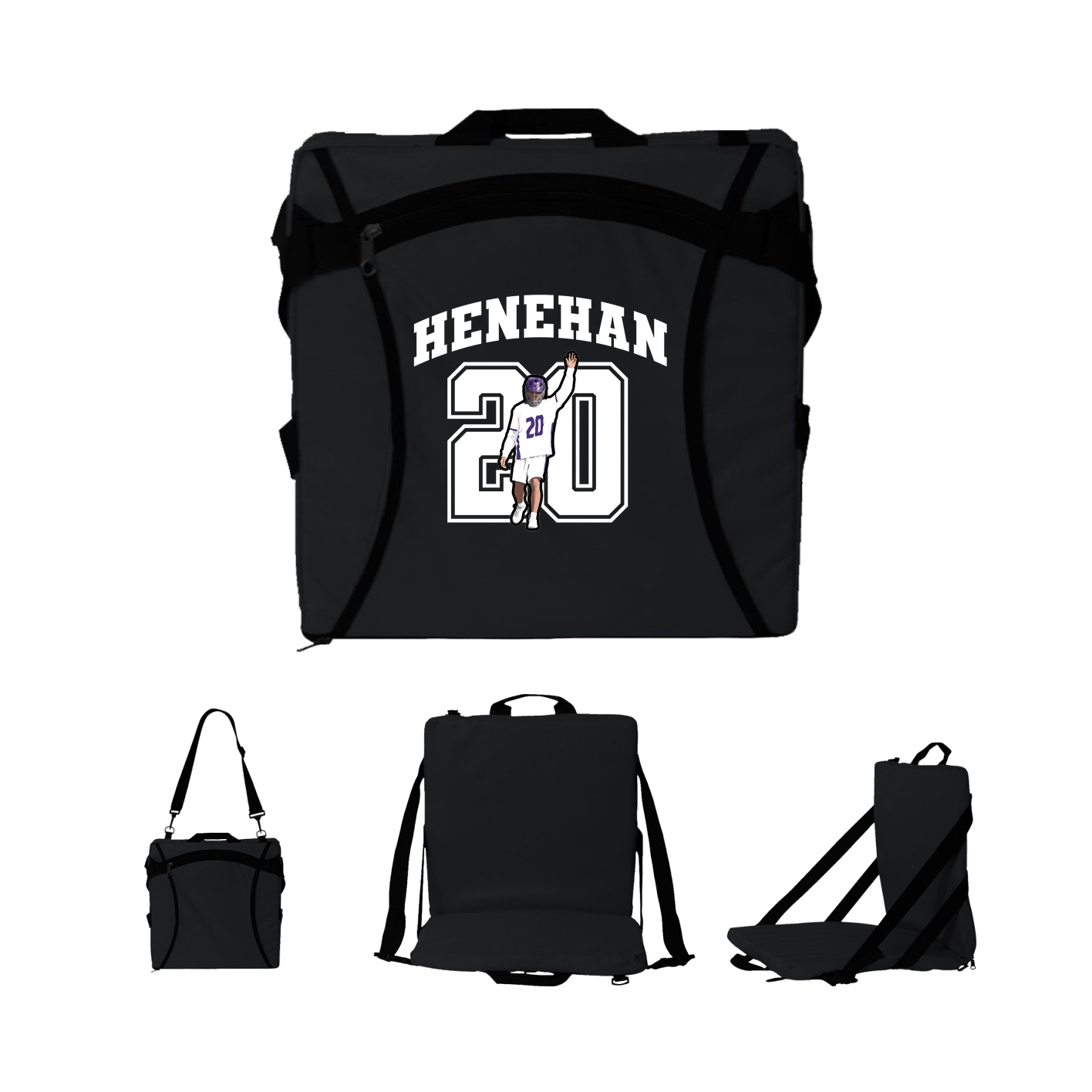 Folding Stadium Seat — Number in Black