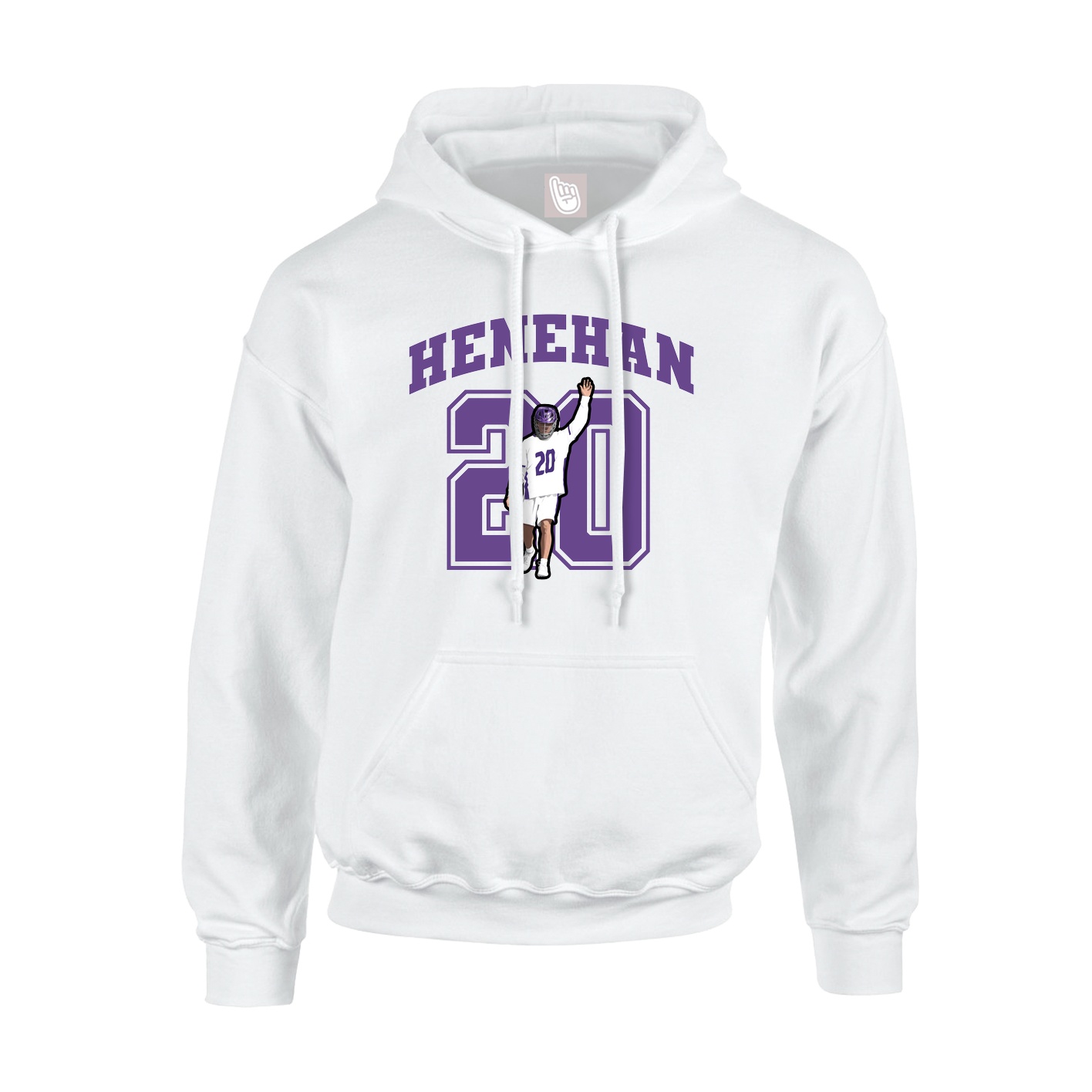 Hoodie — Number in White