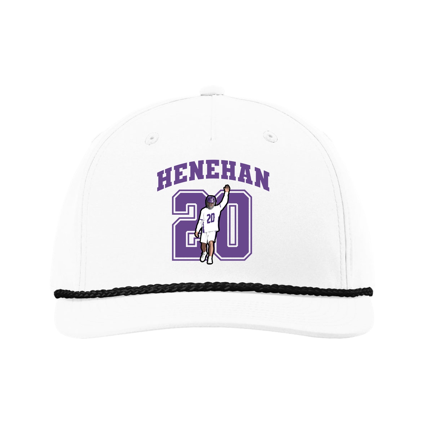 Five-Panel Classic Rope Cap — Number in White