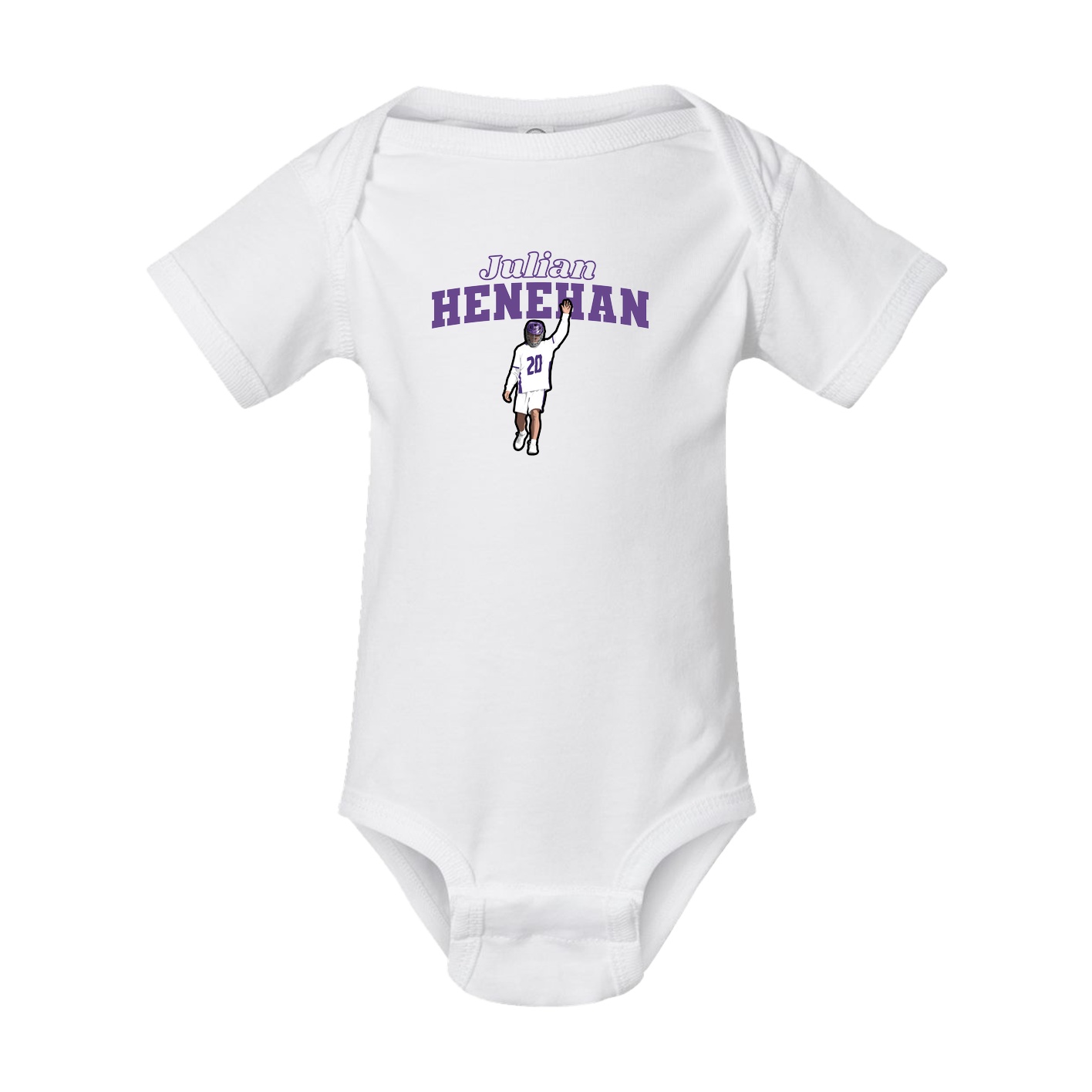 Baby Onesie — Name Arch in White