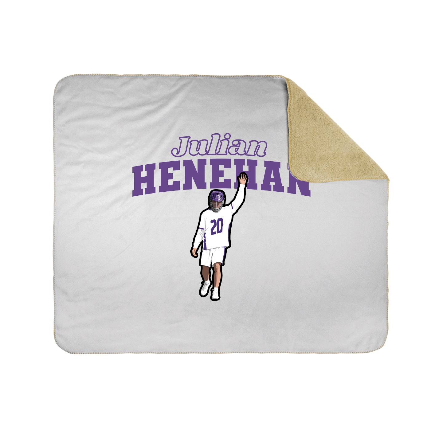 Throw Blanket — Name Arch in White