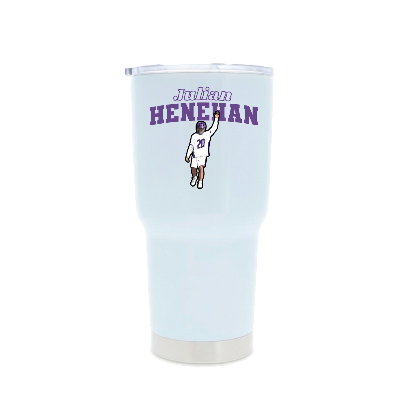 30oz Stainless Steel Tumbler — Name Arch in White
