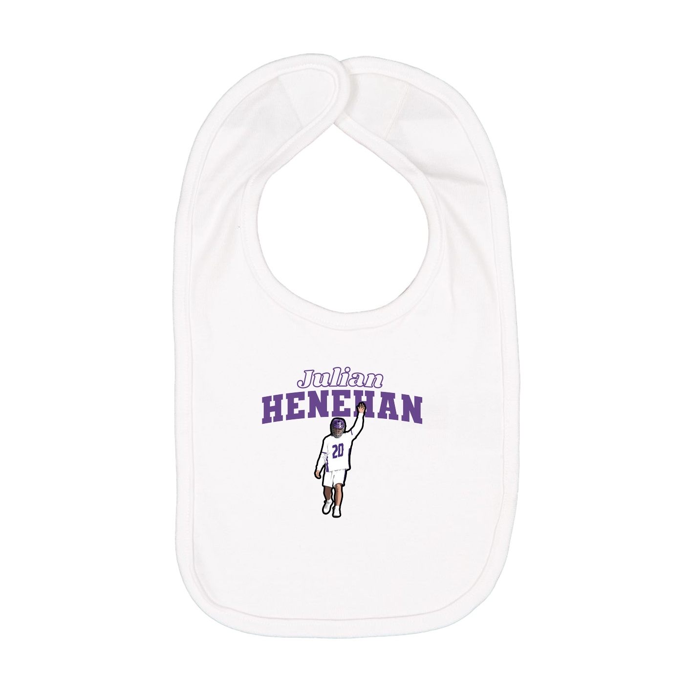 Infant Bib — Name Arch in White
