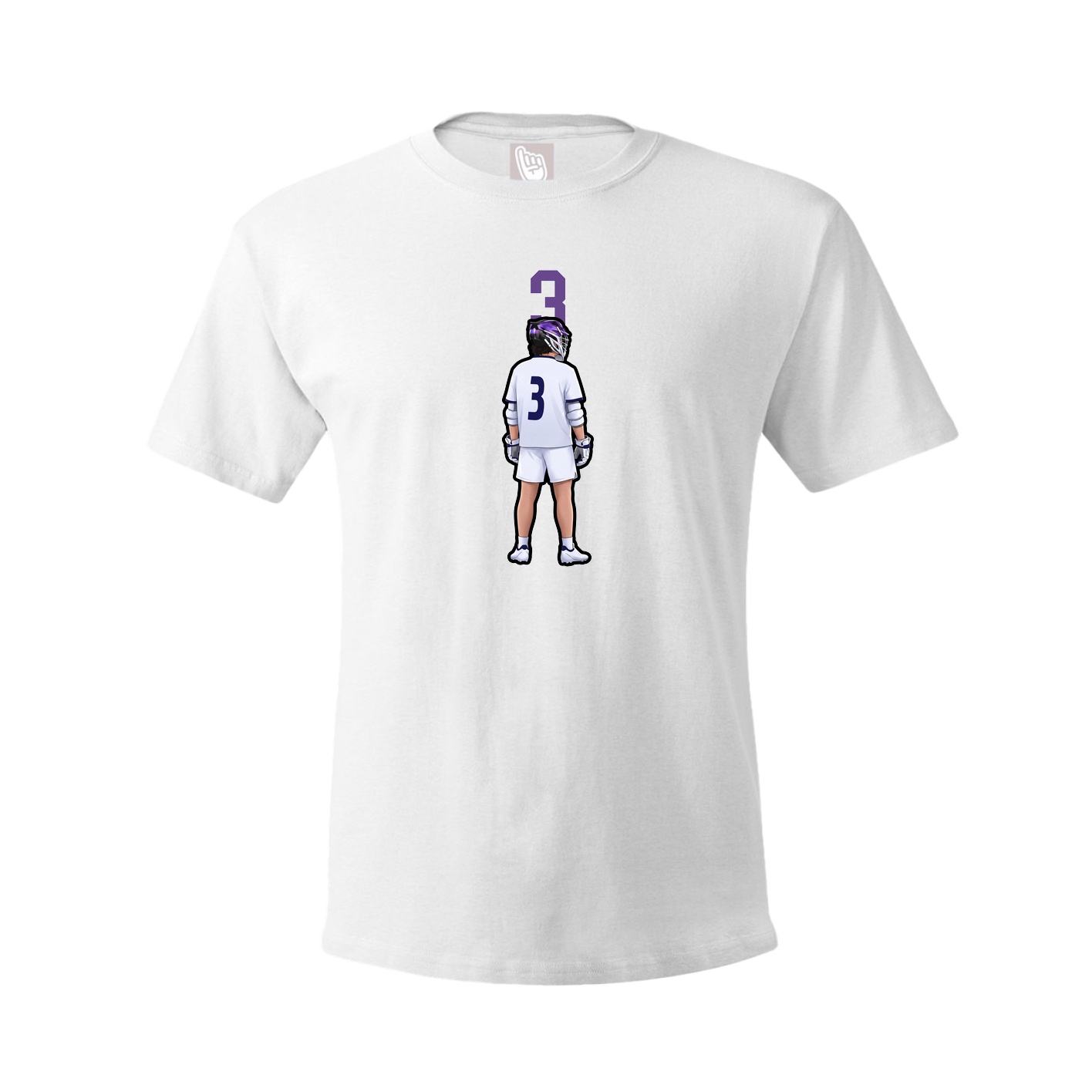 Youth Tee — Number Top in White