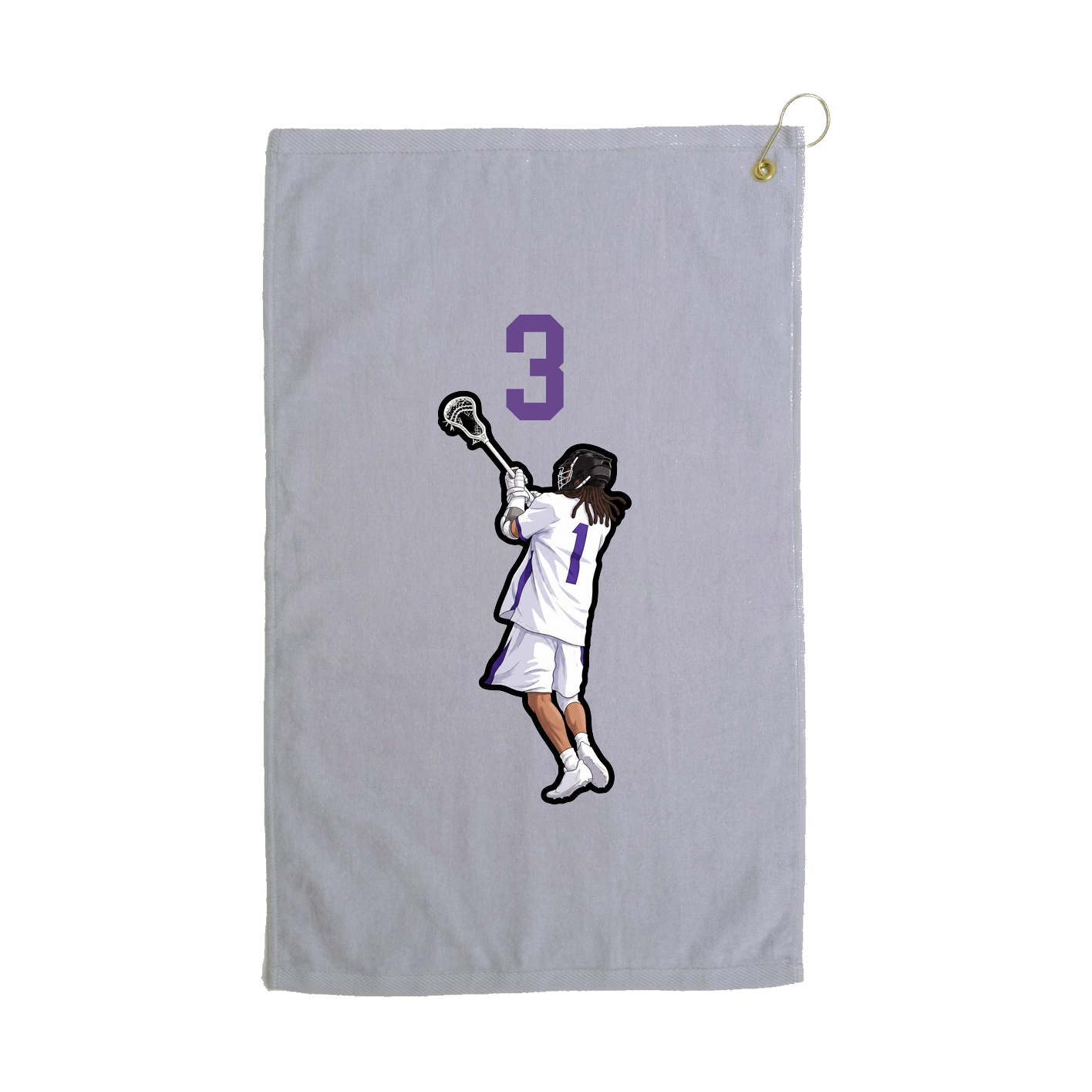 Golf Towel — Number Top in Grey