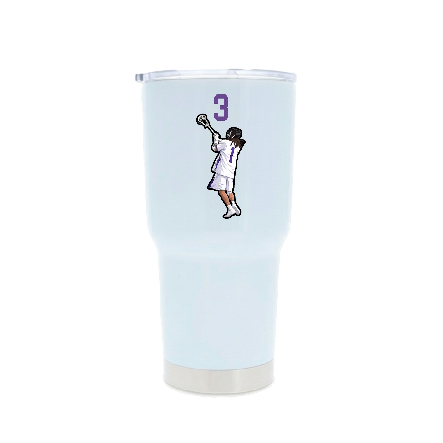 30oz Stainless Steel Tumbler — Number Top in White