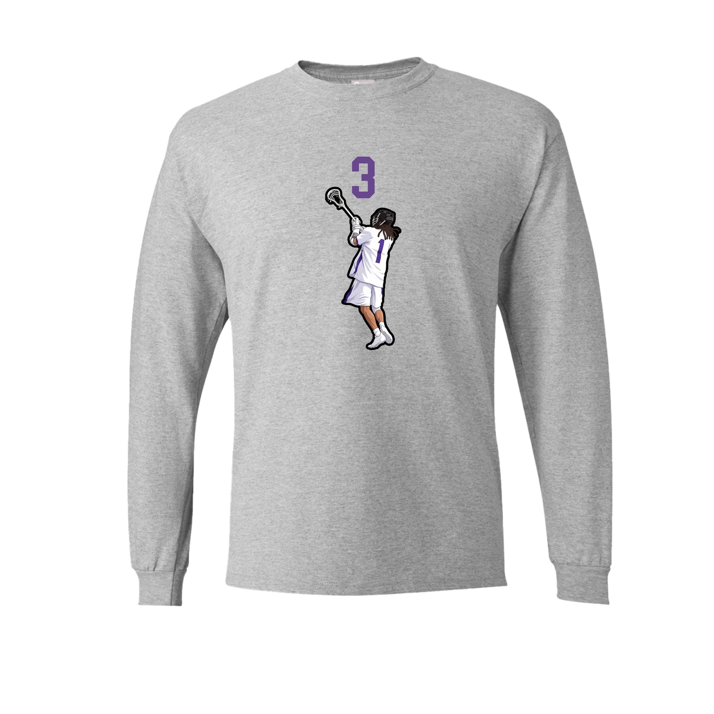 Long Sleeve Tee — Number Top in Grey