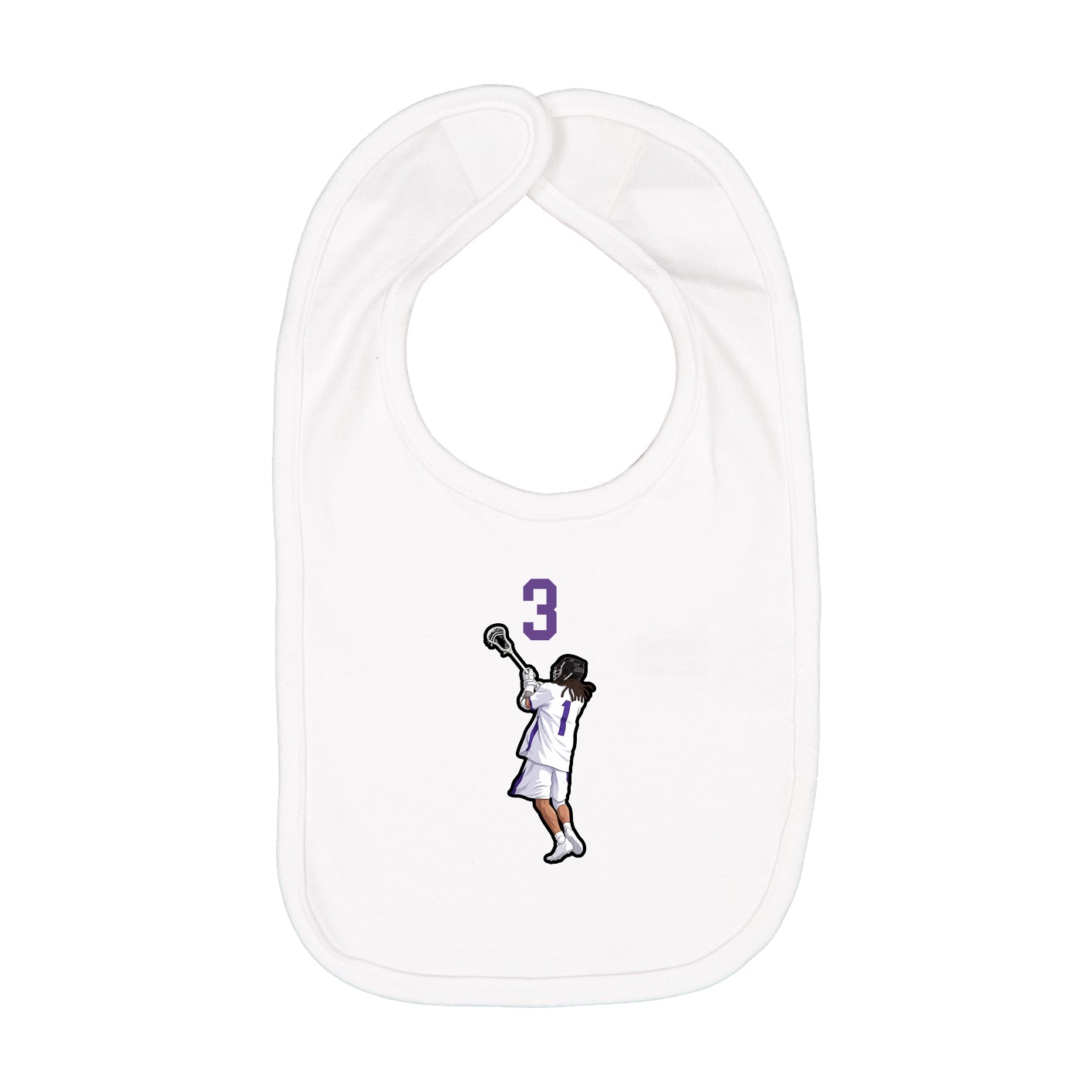 Infant Bib — Number Top in White