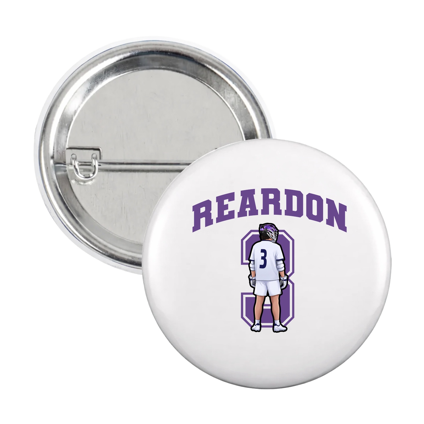 Game Day Button — Number in White