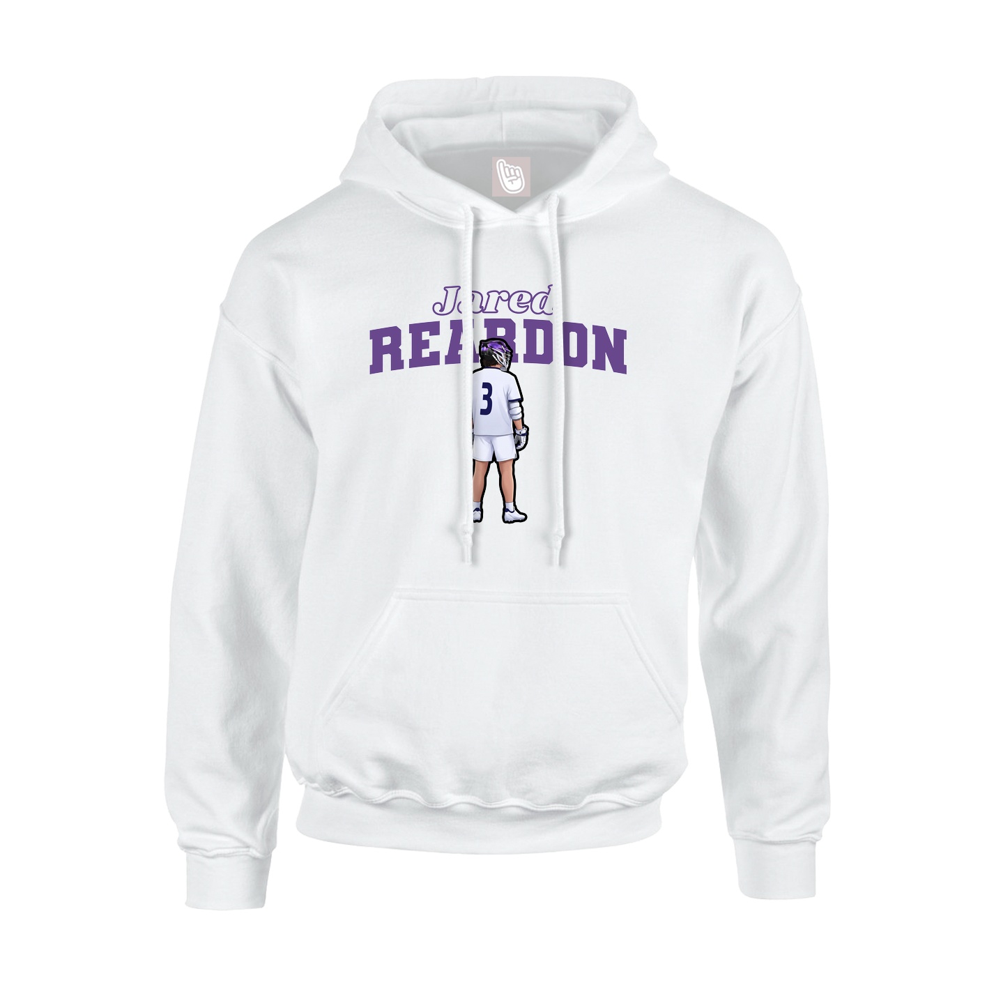 Youth Hoodie — Name Arch in White