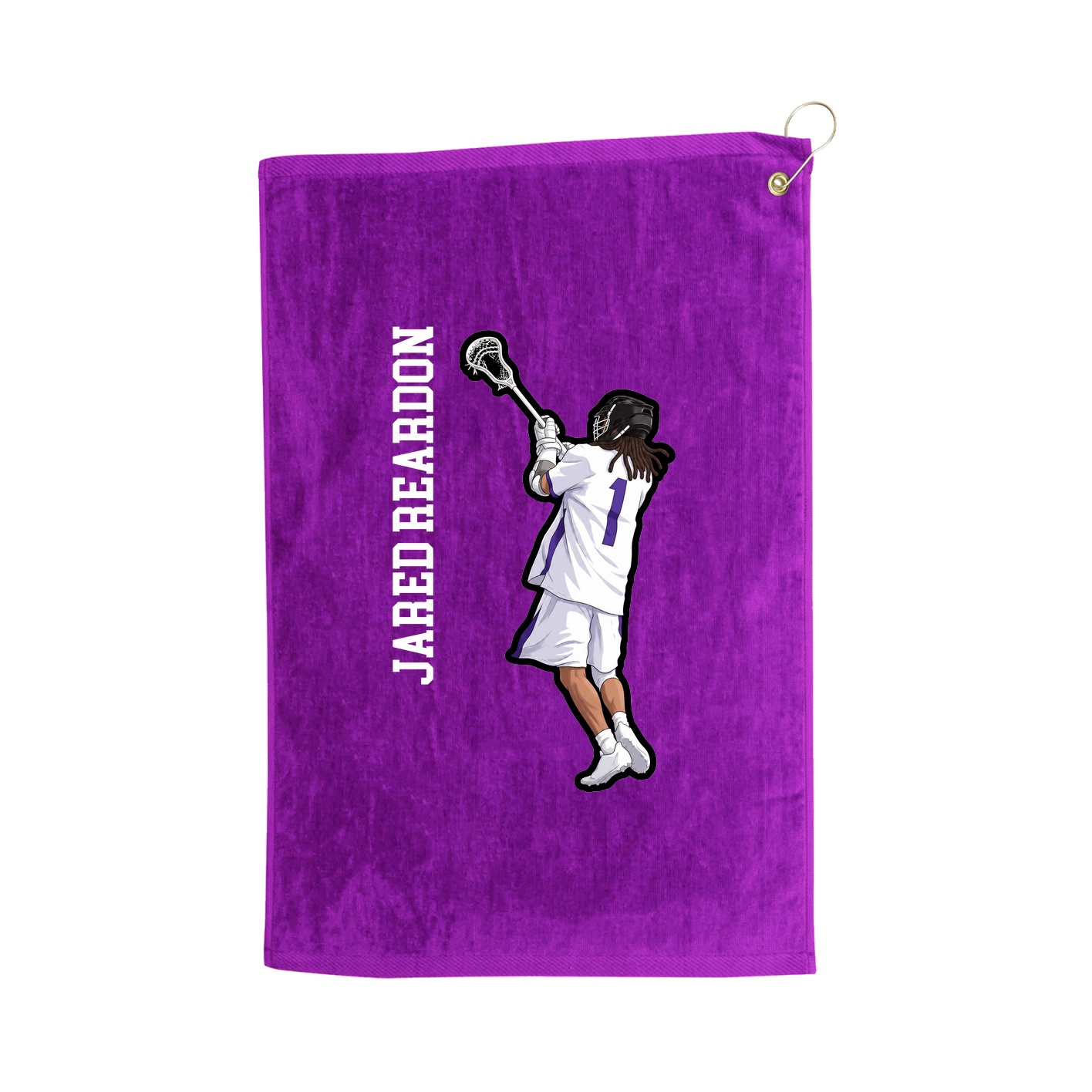 Golf Towel — Name Vertical in Purple