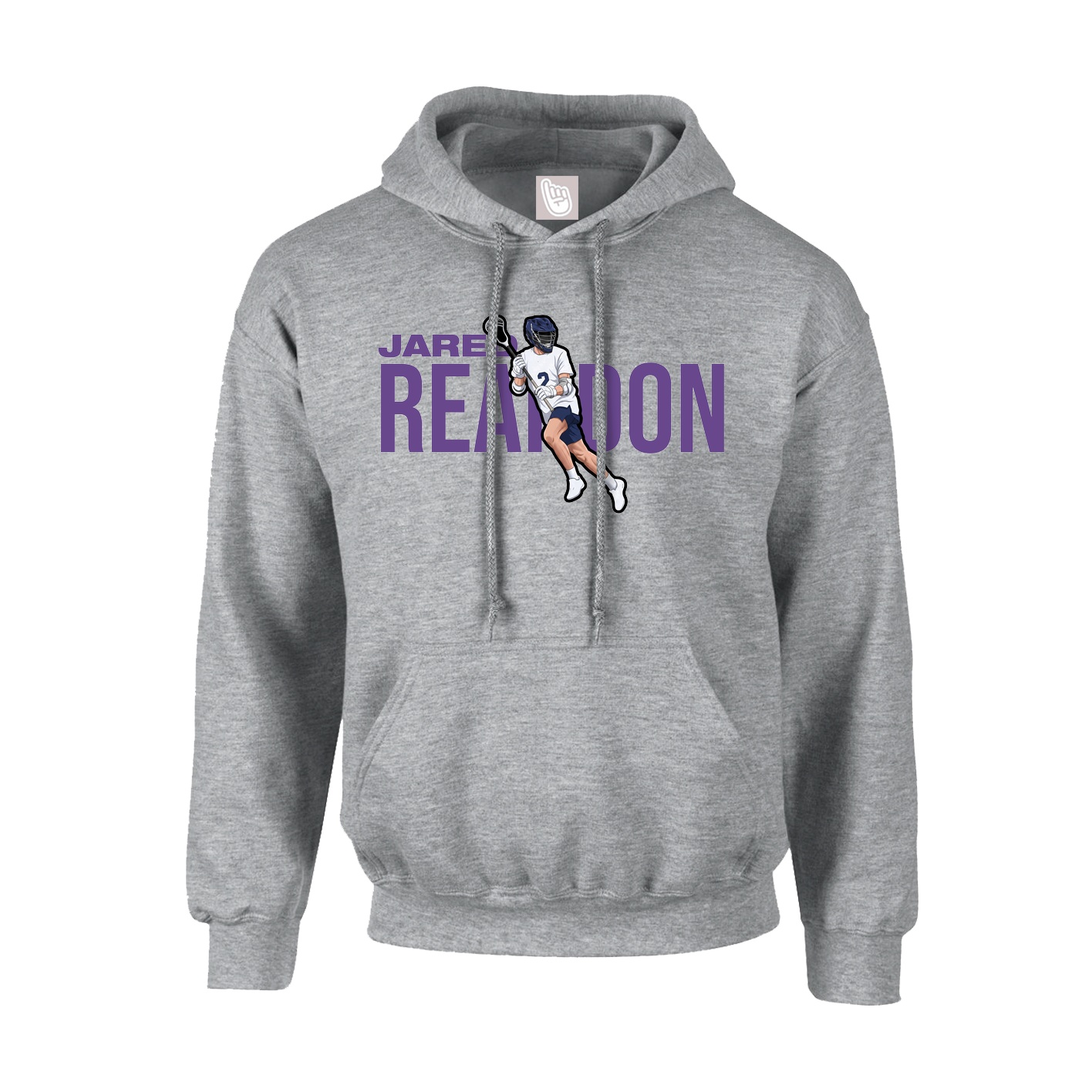 Youth Hoodie — Player Name in Grey